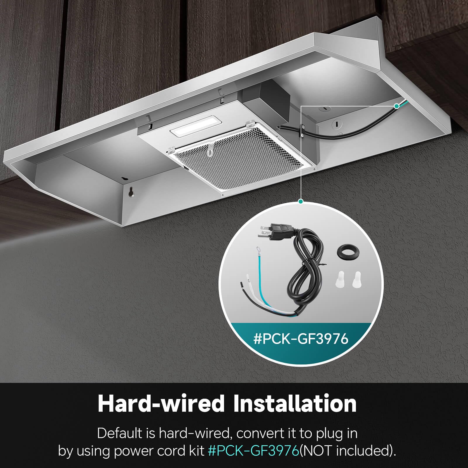 SNDOAS Black Range Hood 24 inch,Ducted/Ductless Range Hood Under Cabinet,Black Coating Stainless Kitchen Exhaust Hood with 2-speed Fan,230 CFM,Rocker Switch,Hard-wired Stove Vent, Ventless Hood