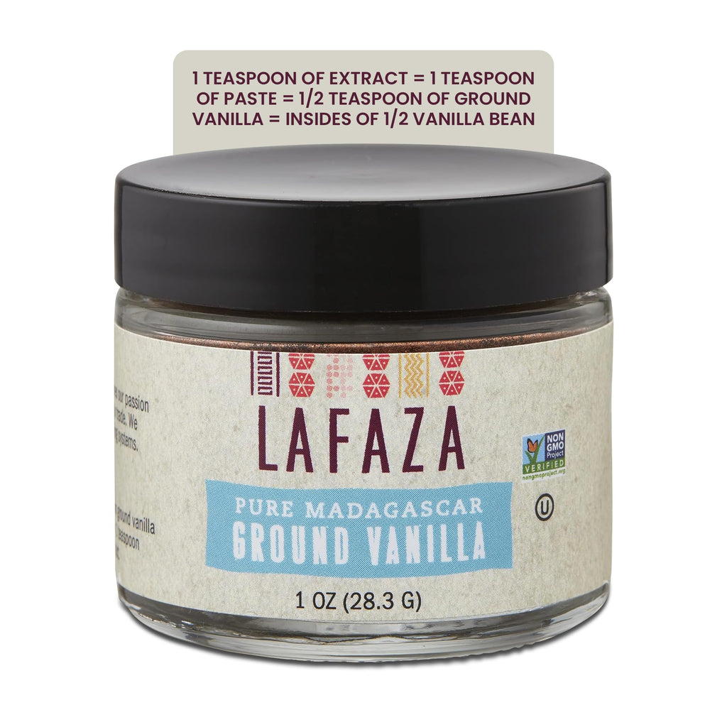 Lafaza Organic Madagascar Bourbon Pure Ground Vanilla Bean Powder, 1oz