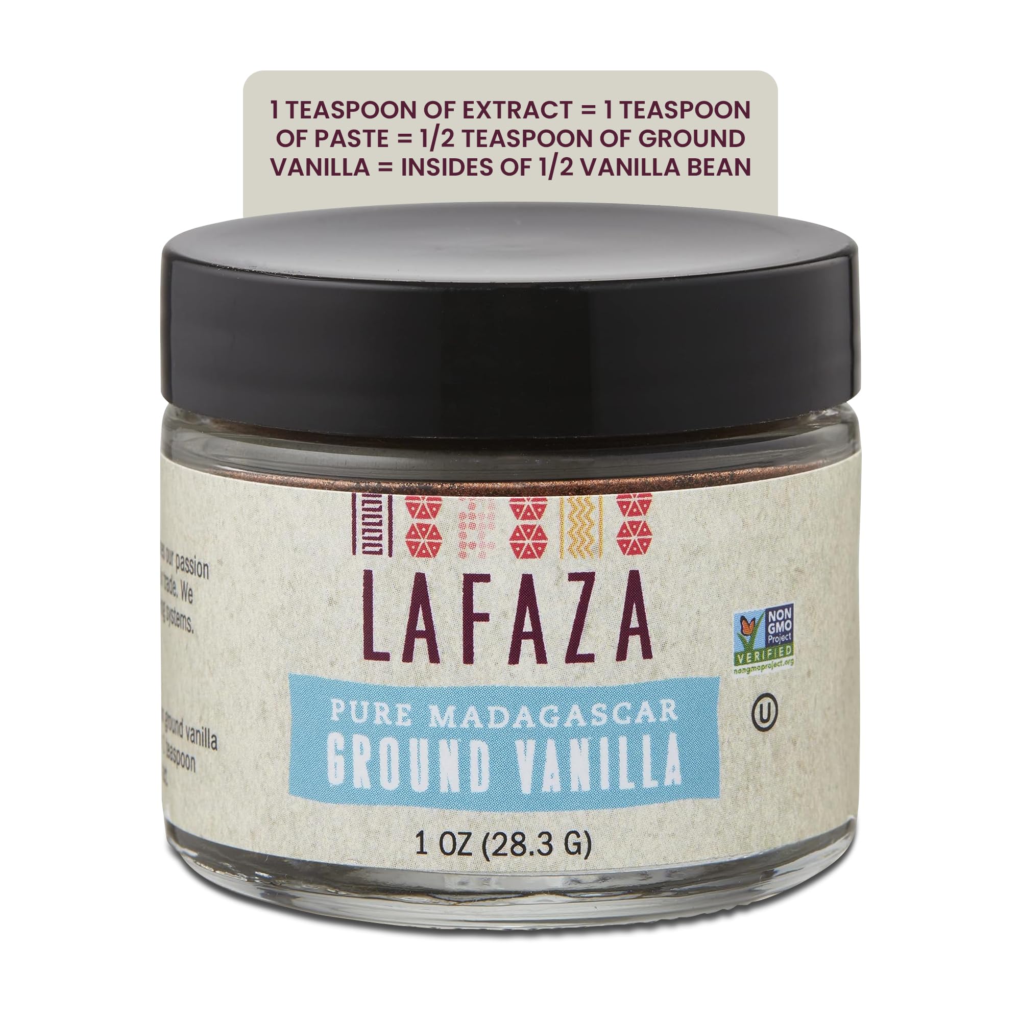 Lafaza Organic Madagascar Bourbon Pure Ground Vanilla Bean Powder, 1oz