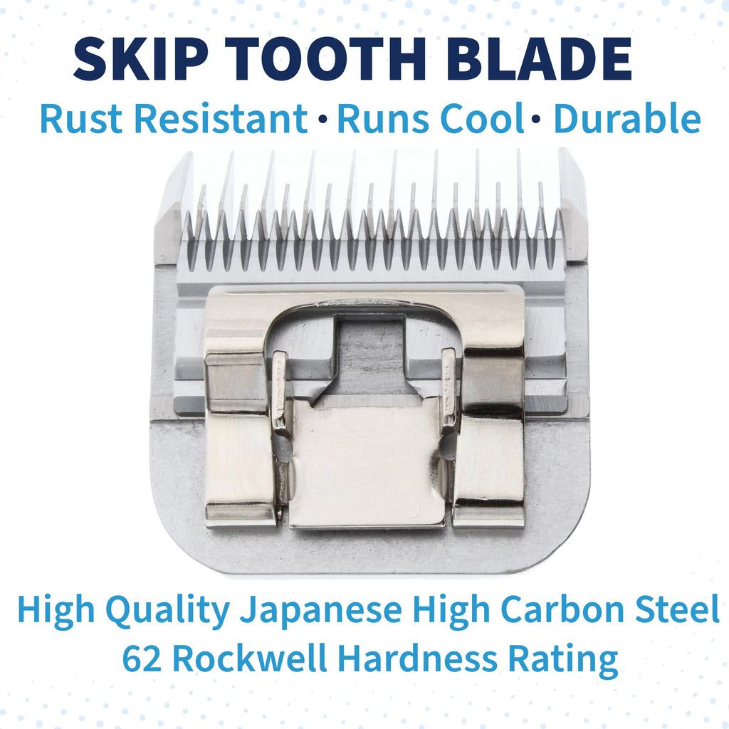 Detachable A Series Wide 10 Blade Dog Grooming Cut Length 3/32" - 2.4mm Japanese Carbonized Steel Wide Grooming Blades Compatible A5 Series Clippers for Dogs(10W)