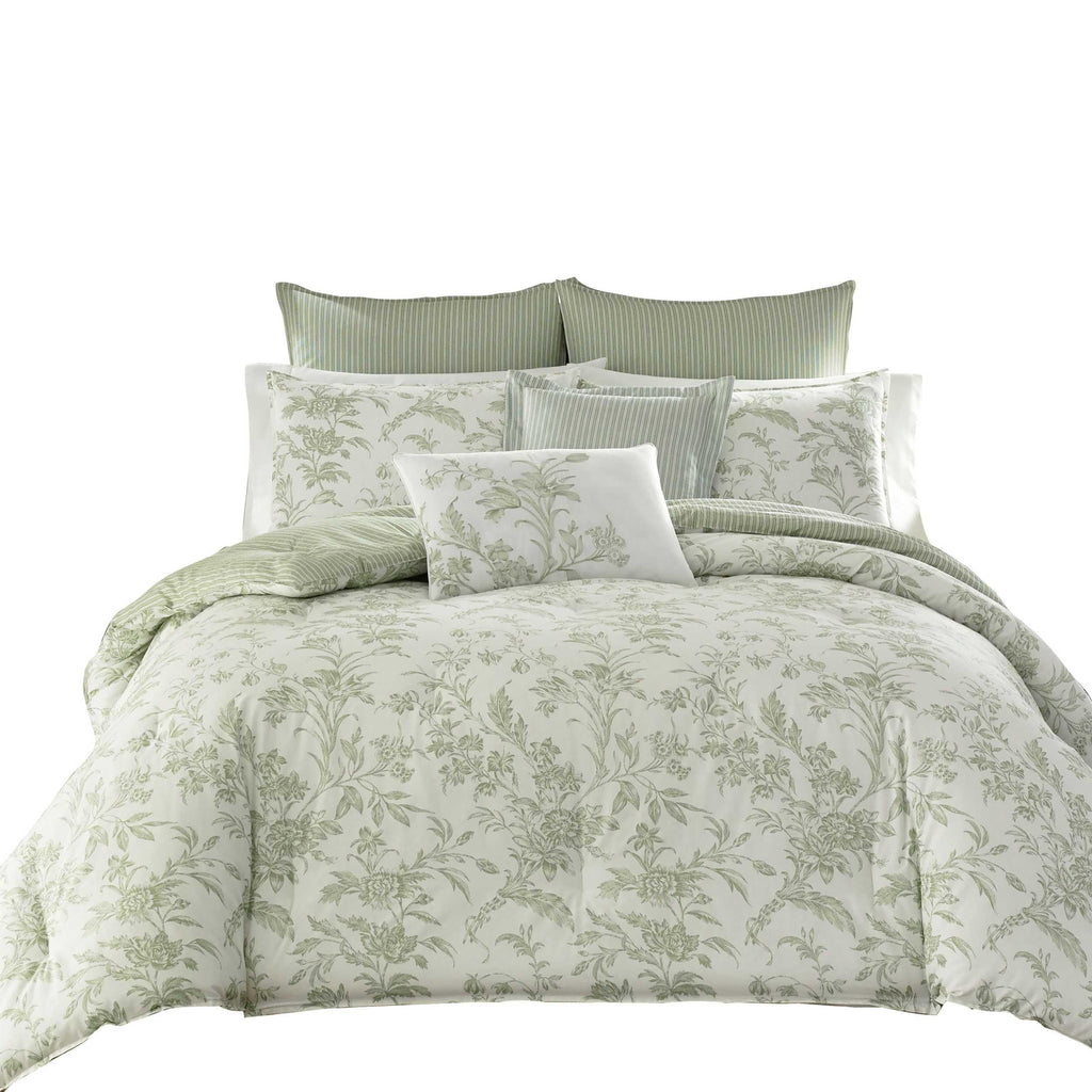 Laura Ashley - Duvet Set, Super Soft & Cozy Bedding, Includes Matching Shams & Bonus Throw Pillow Covers, Coquette Room Decor (Hope Patchwork Blue, Twin)