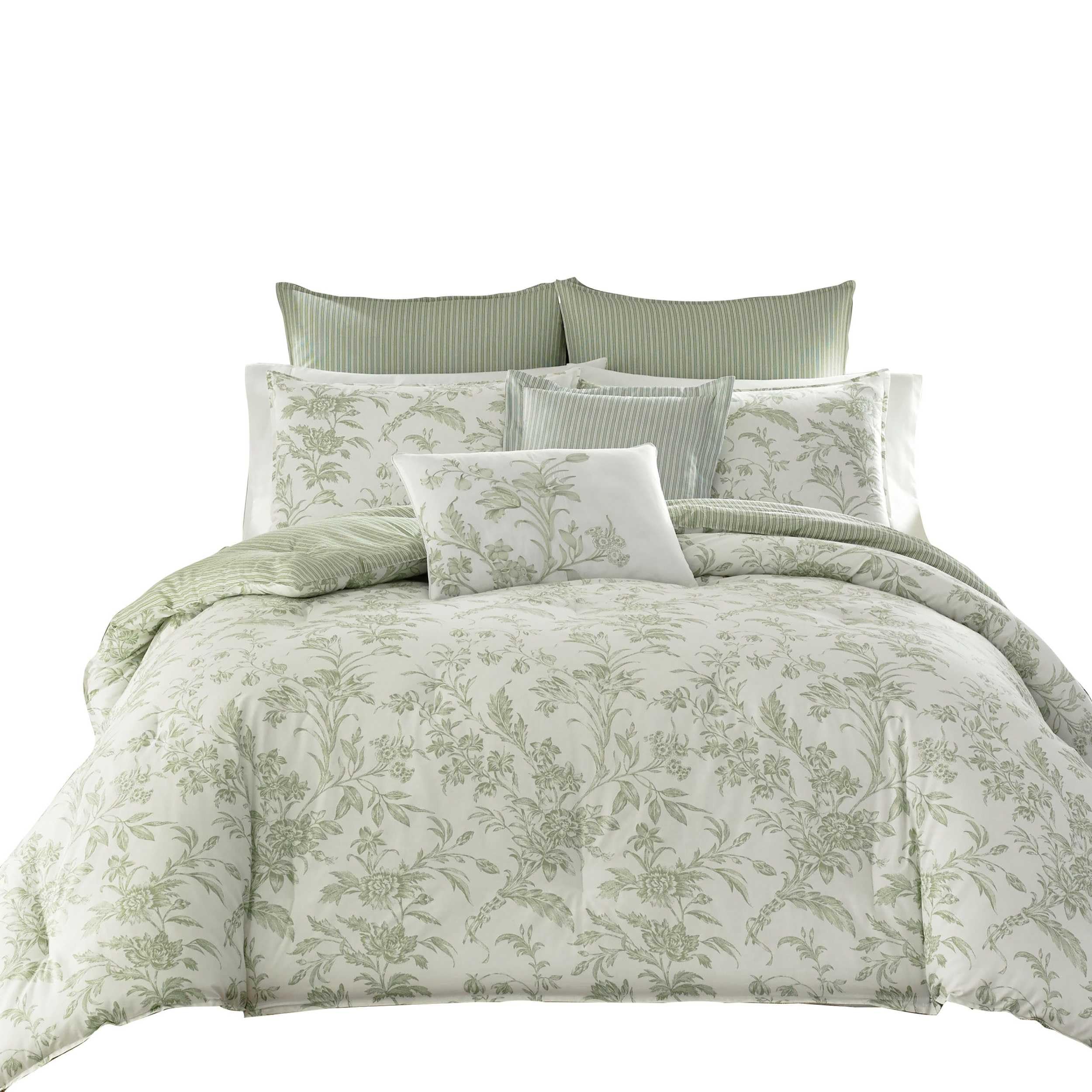 Laura Ashley - Duvet Set, Super Soft & Cozy Bedding, Includes Matching Shams & Bonus Throw Pillow Covers, Coquette Room Decor (Hope Patchwork Blue, Twin)