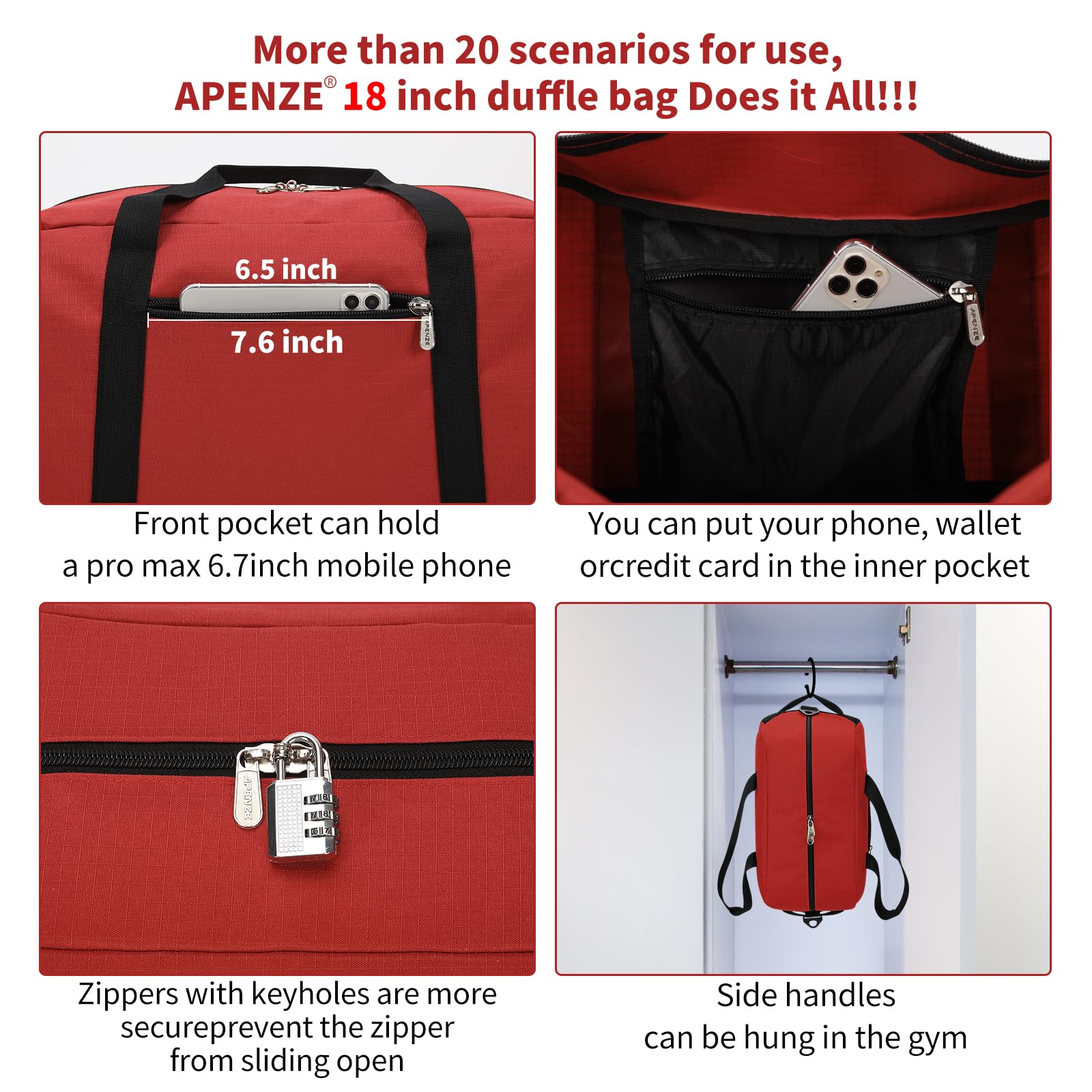 Apenze Small Gym Bag Carry On Bag - 12 in Mini Duffle Bag Lightweight for Overnight Travel(Camouflage)