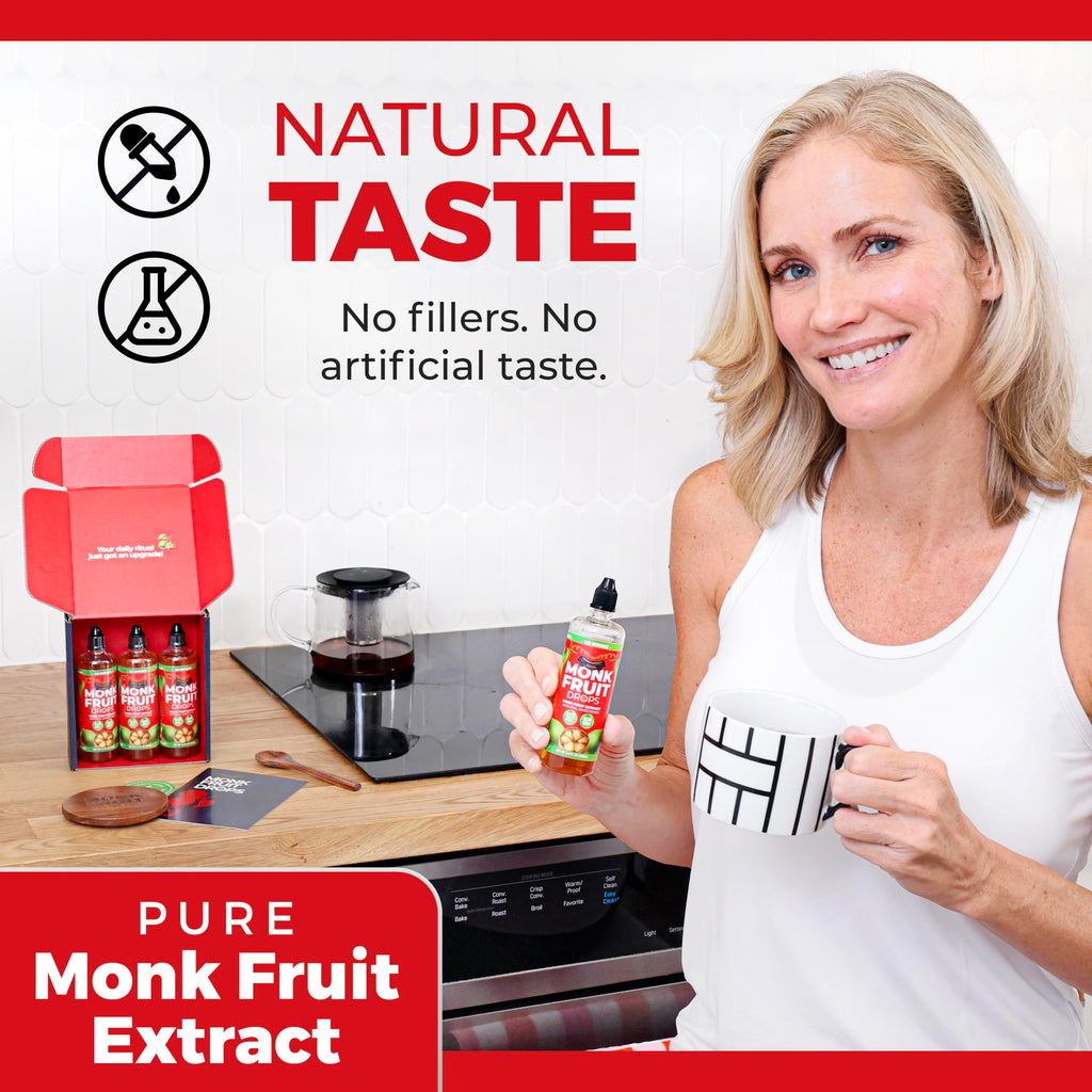 Monk Fruit Extract (6 Drops = 1 Tsp of Sugar) Zero Calories, Non-GMO, No Fillers - Liquid Monk Fruit Sweetener No Erythritol by Transparency Foods NEW FORMULA (1.7oz, 167 servings)