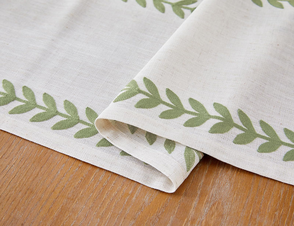 Wracra Embroidered Placemats, 13 x 18 Inch Set of 4 Placemats, Irregular Willow Rustic Place Mats for Kitchen Table and Heat Resistant, Blue 4PCS