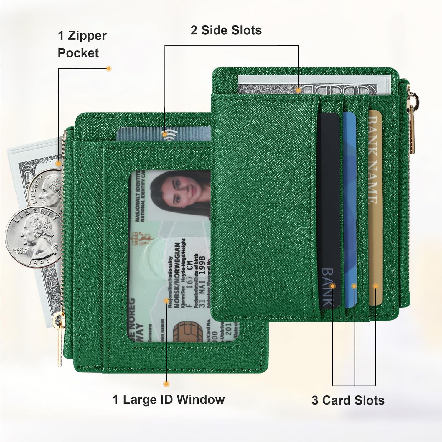 Sodsay Card Case Slim Front Pocket Wallet for Women Credit Card Holder with Keychain | Slim, Credit Card Holder, Front Pocket, with Keychain | Slim