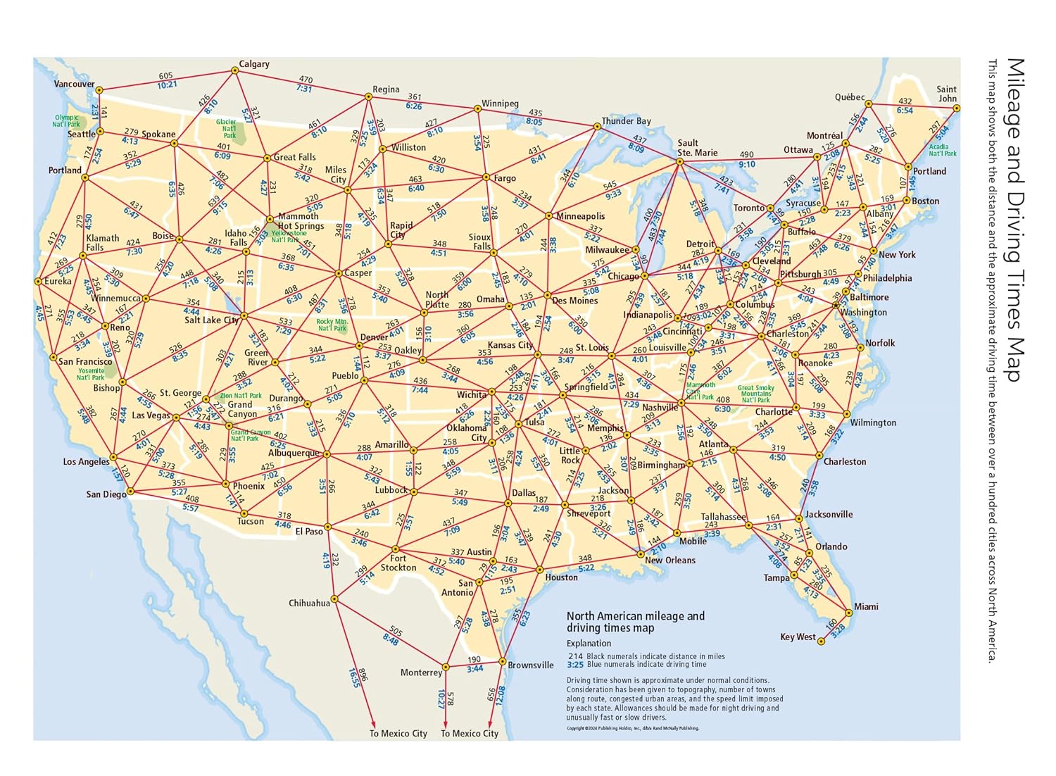 Rand McNally Road Atlas 2025: United States, Canada, Mexico Easy to Read Large Print Maps