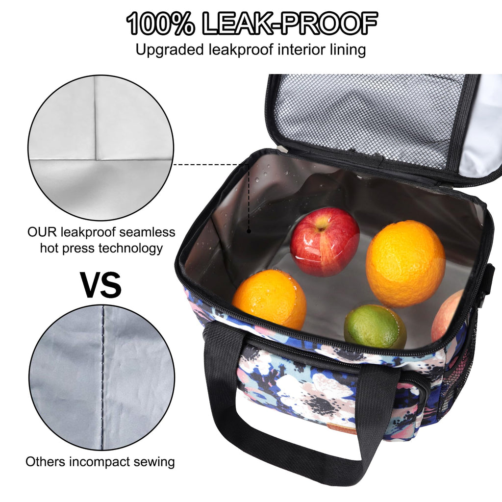 Femuar Lunch Bags for Women/Men, Insulated Lunch Bag for Work Office Picnic - Large Lunch Cooler Bag Leakproof Lunch Box with Adjustable Shoulder Strap for Adults - Grey (15L)