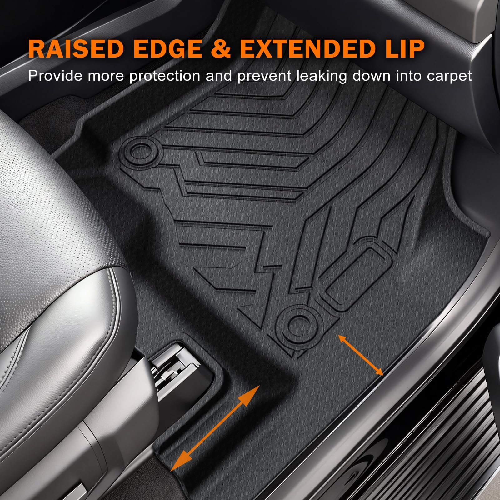 KUST Floor Mats for Tesla Model S Accessories 2012-2024 2025 (Not for Plaid/Long Range) Custom Fit Floor Liners A ll Weather Protection 1st & 2nd Row High Edge Non-Slip