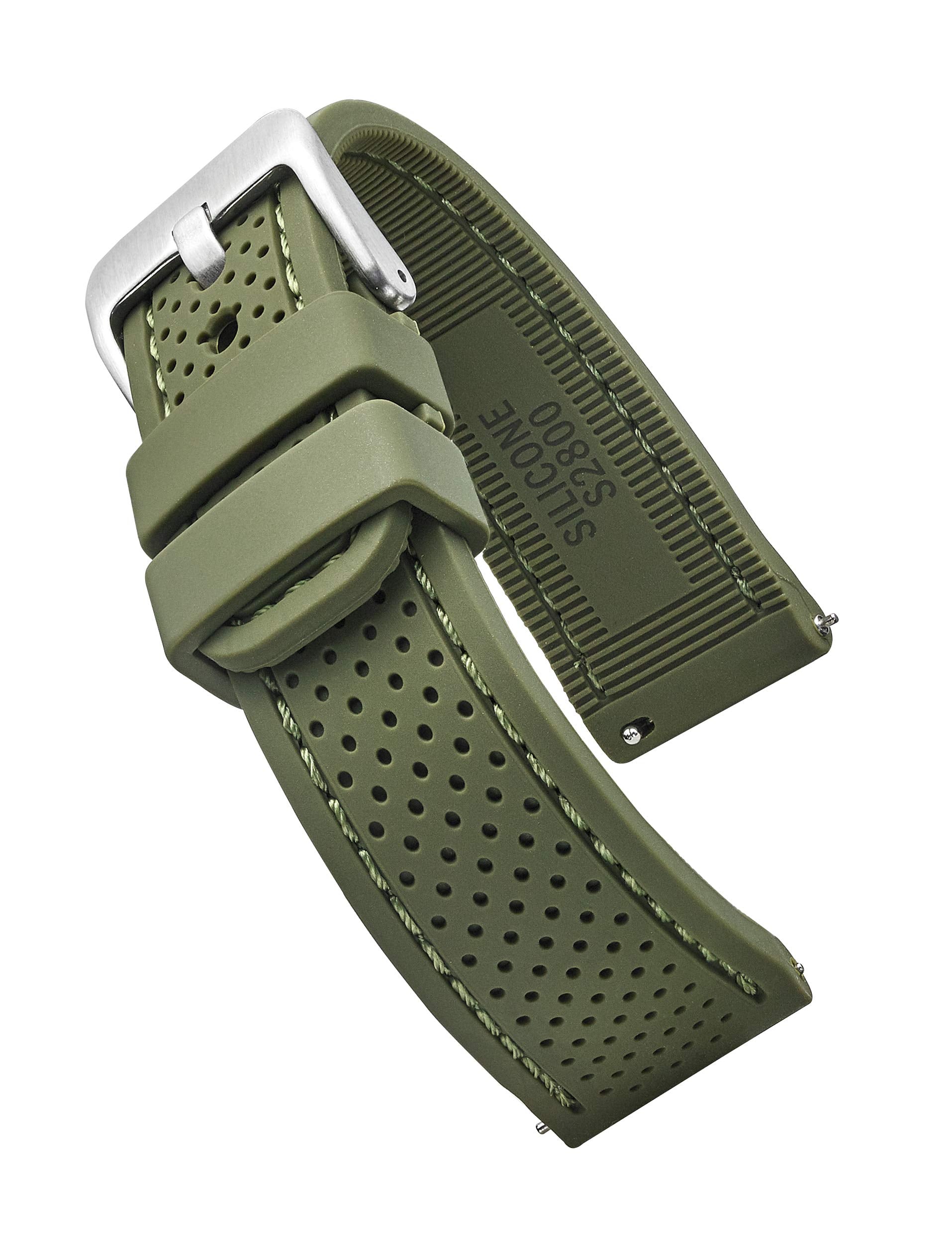 ALPINE Sporty Premium Soft Silicone Adjustable Watch Band - Replacement Rubber Watch Bands for Women & Men - Waterproof Quick Release Watch Straps - Compatible with Regular & Smart Watch Bands