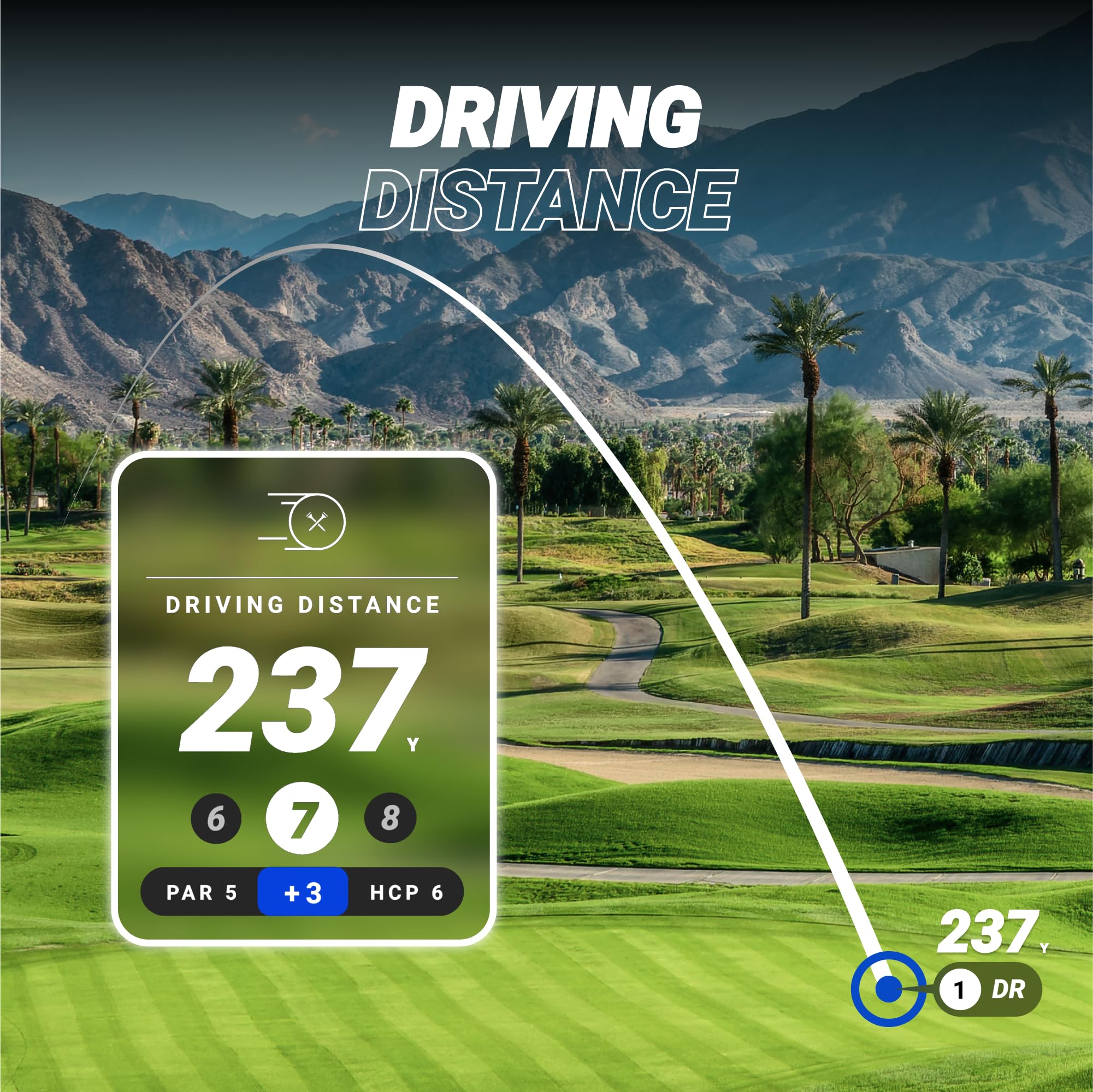 Blue Tees Golf Ringer - Magnetic Golf GPS Handheld, Touch Screen Display, Water Resistant Golf Distance Range Finder, 40,000+ Preloaded Courses, 10+ Hours Battery, Built-in Magnetic Strip