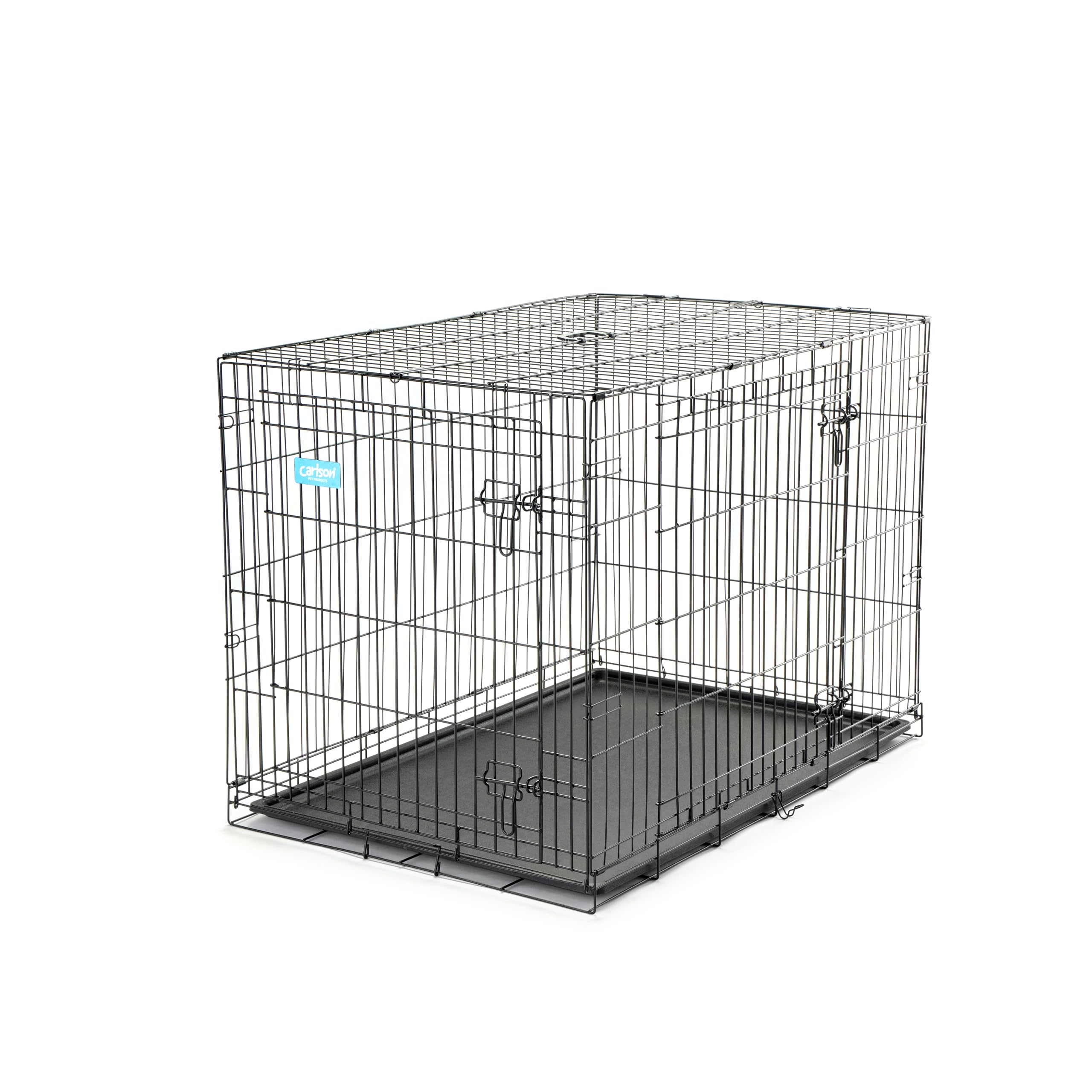 Carlson Secure and Compact Double Door Metal Dog Crate, Medium with Divider Panel