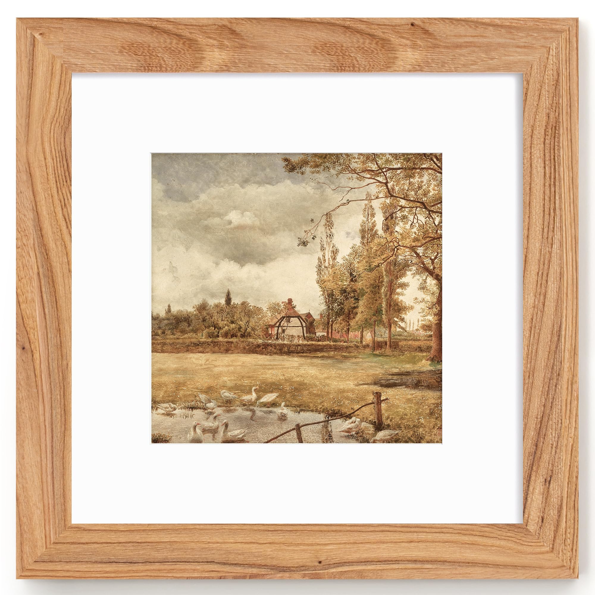 Fun Memories 5x7 Picture Frame with Mat for 4x6 Photo, Solid Elm Wood & Tempered Glass, Rustic Wall & Tabletop Display Frame, Grey, 1 Pack