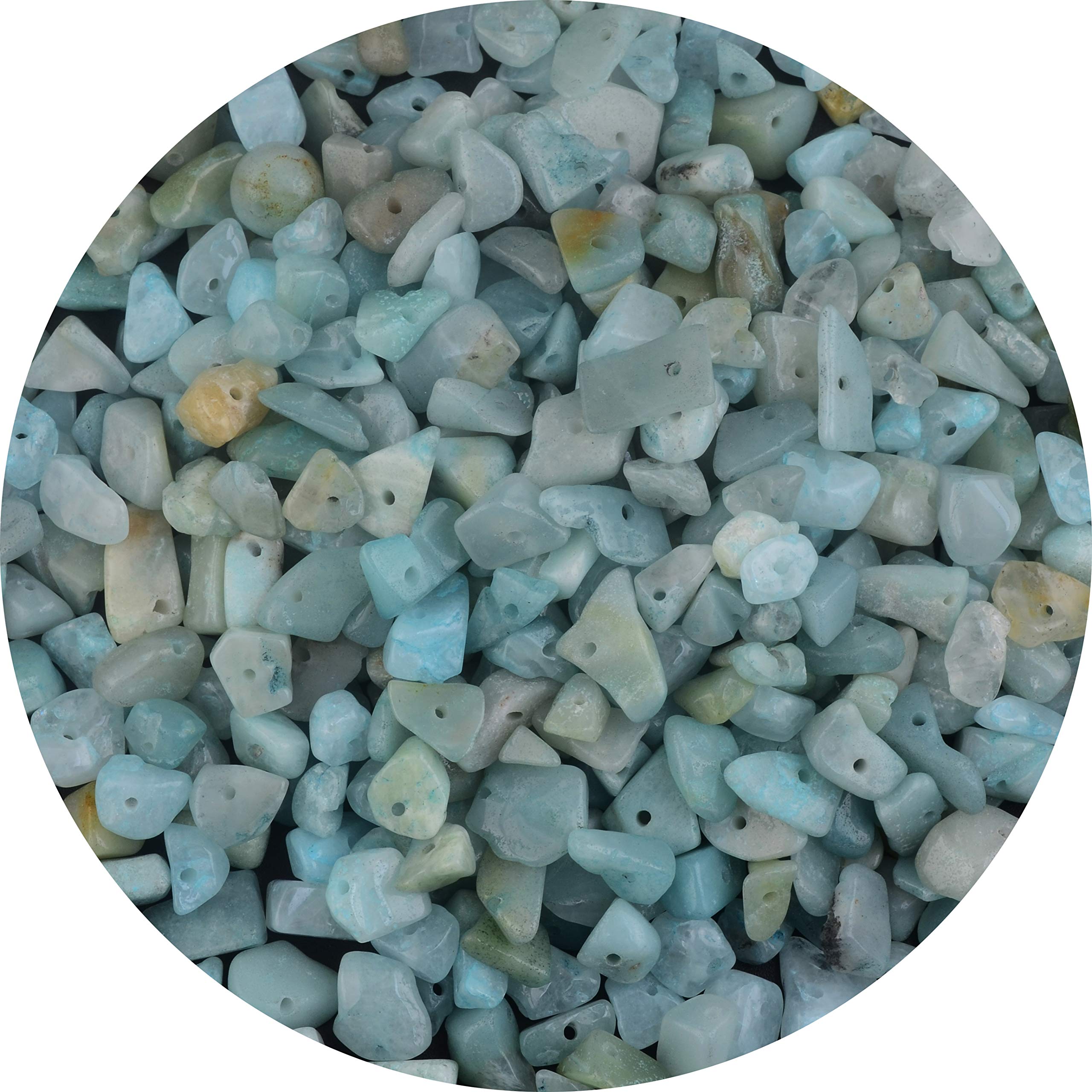 Chip Stone Beads Turquoise 5-8mm About 400 Pieces Irregular Gemstones Healing Crystal Loose Rocks Bead Hole Drilled DIY for Bracelet Jewelry Making Crafting (5-8mm, Turquoise)