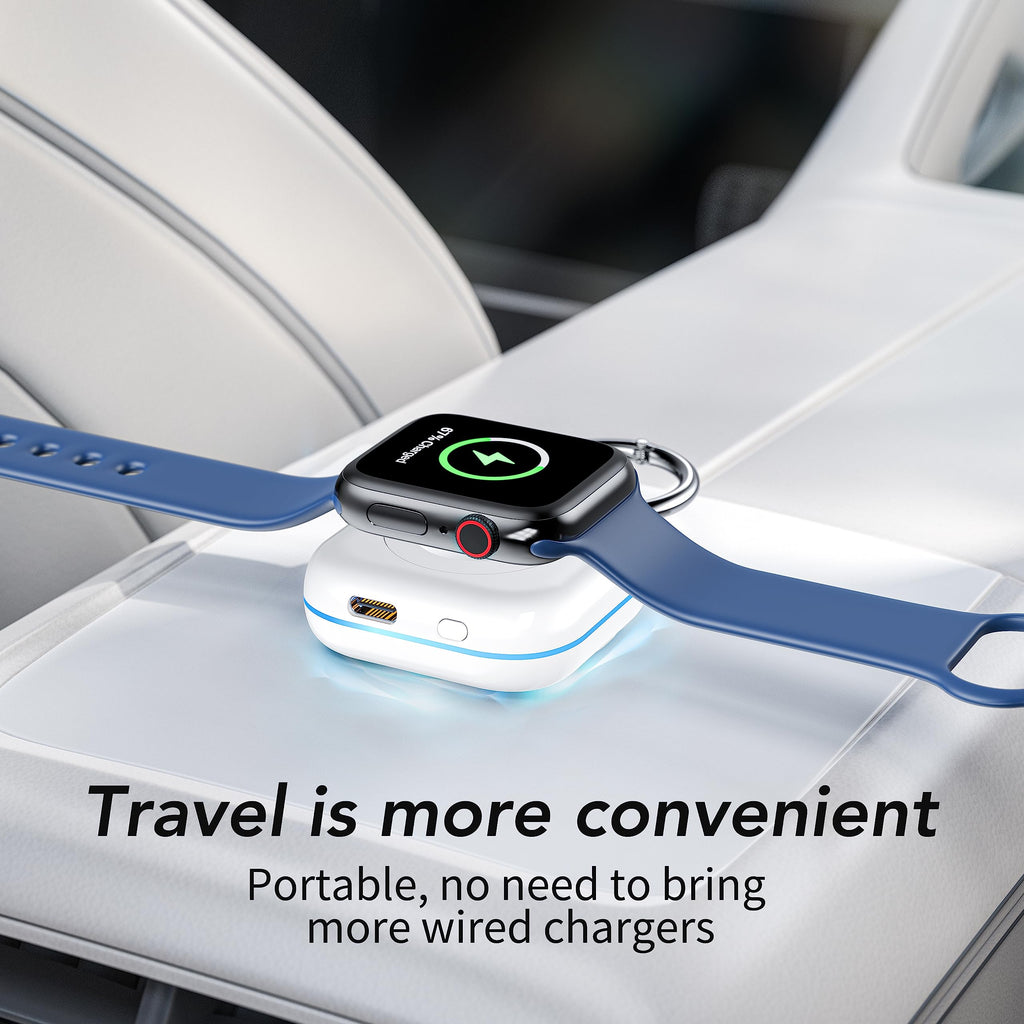 HUOTO Portable Charger for Apple Watch,Wireless Magnetic iWatch Charger 1200mAh Power Bank Travel Keychain Accessories Smart Chargers for Apple Watch Series 11/10/9/8/7/6/SE/5/4/3/2/1/UItra/UItra 2