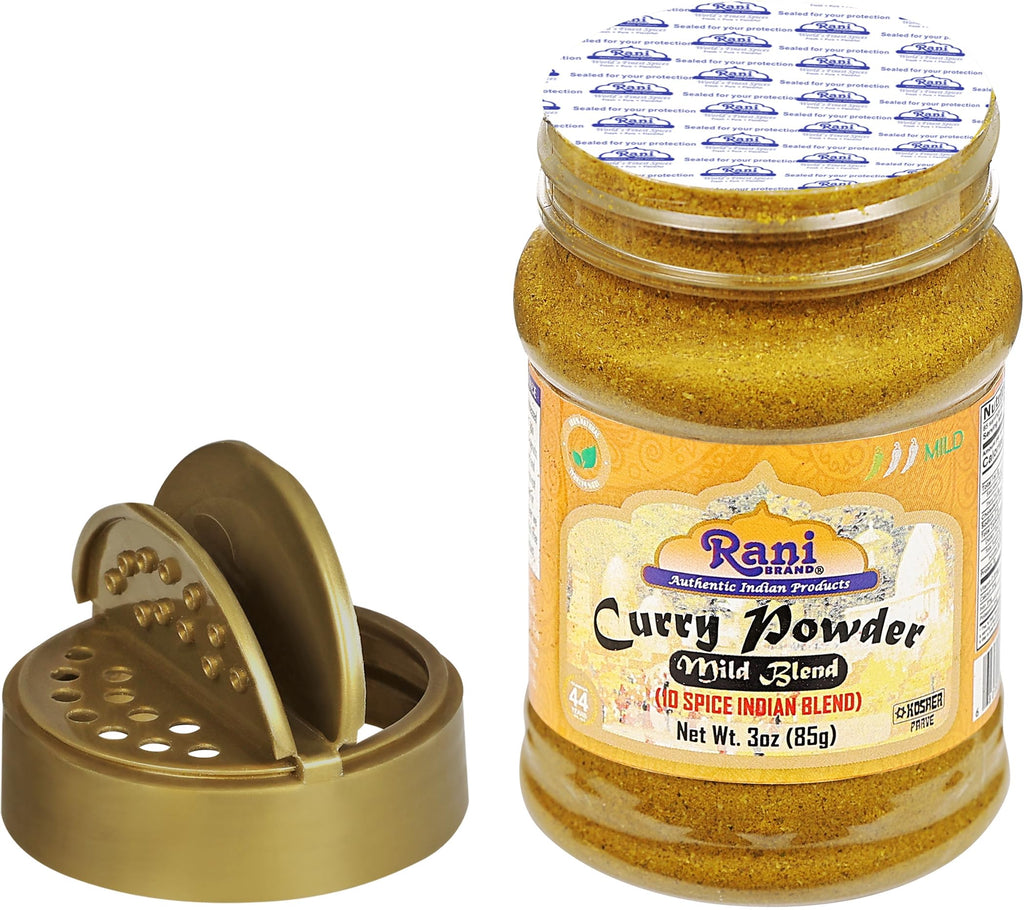 Rani Curry Powder Mild (10-Spice Authentic Indian Blend) 3oz (85g) PET Jar ~ All Natural | Salt-Free | NO Chili or Peppers | Vegan | No Colors | Gluten Friendly | NON-GMO | Kosher | Indian Origin