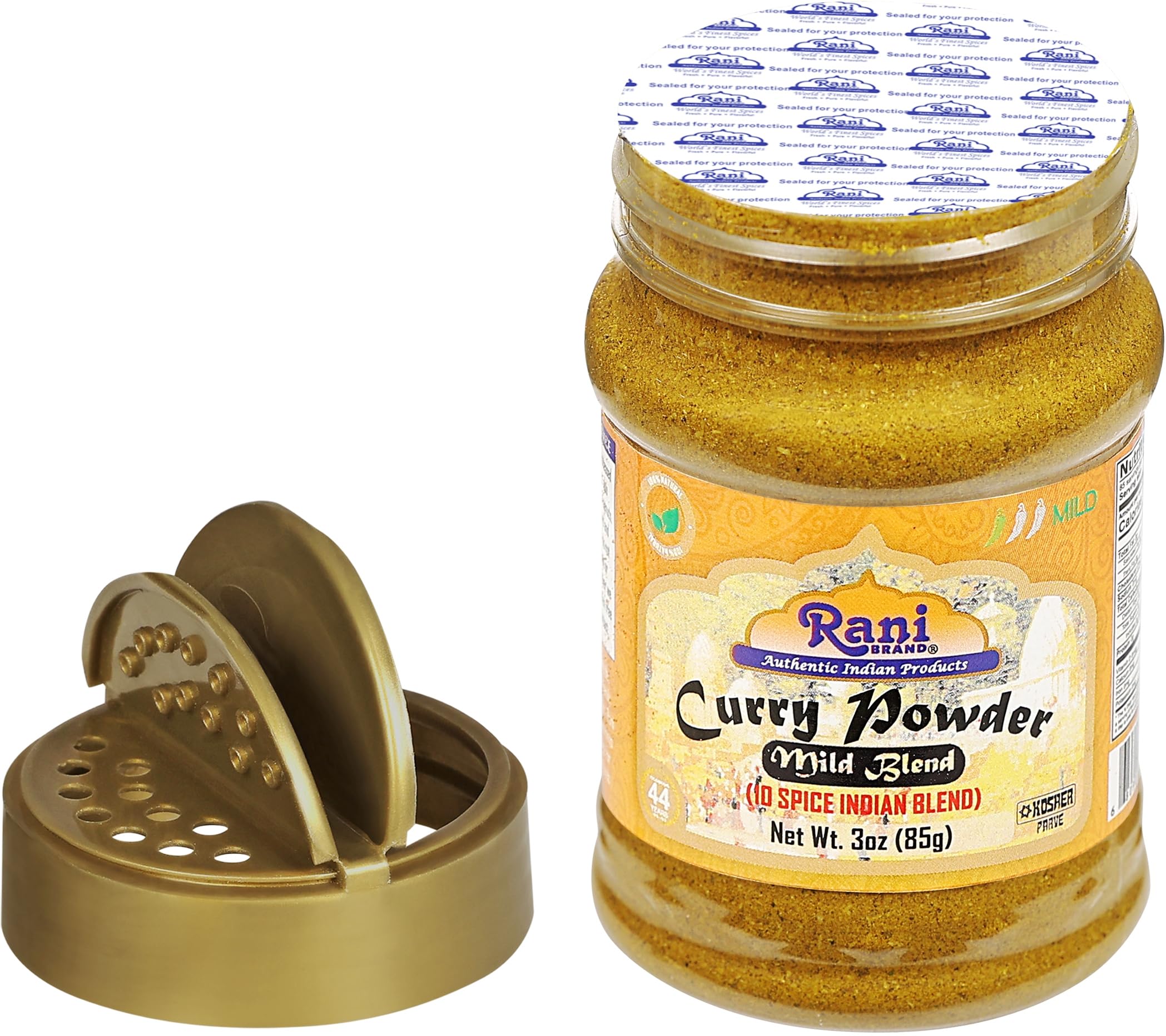 Rani Curry Powder Mild (10-Spice Authentic Indian Blend) 3oz (85g) PET Jar ~ All Natural | Salt-Free | NO Chili or Peppers | Vegan | No Colors | Gluten Friendly | NON-GMO | Kosher | Indian Origin