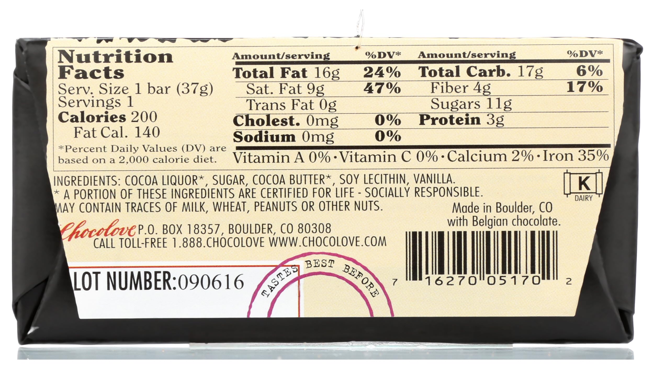 Chocolove Strong Dark Chocolate Mini, 1.3 oz