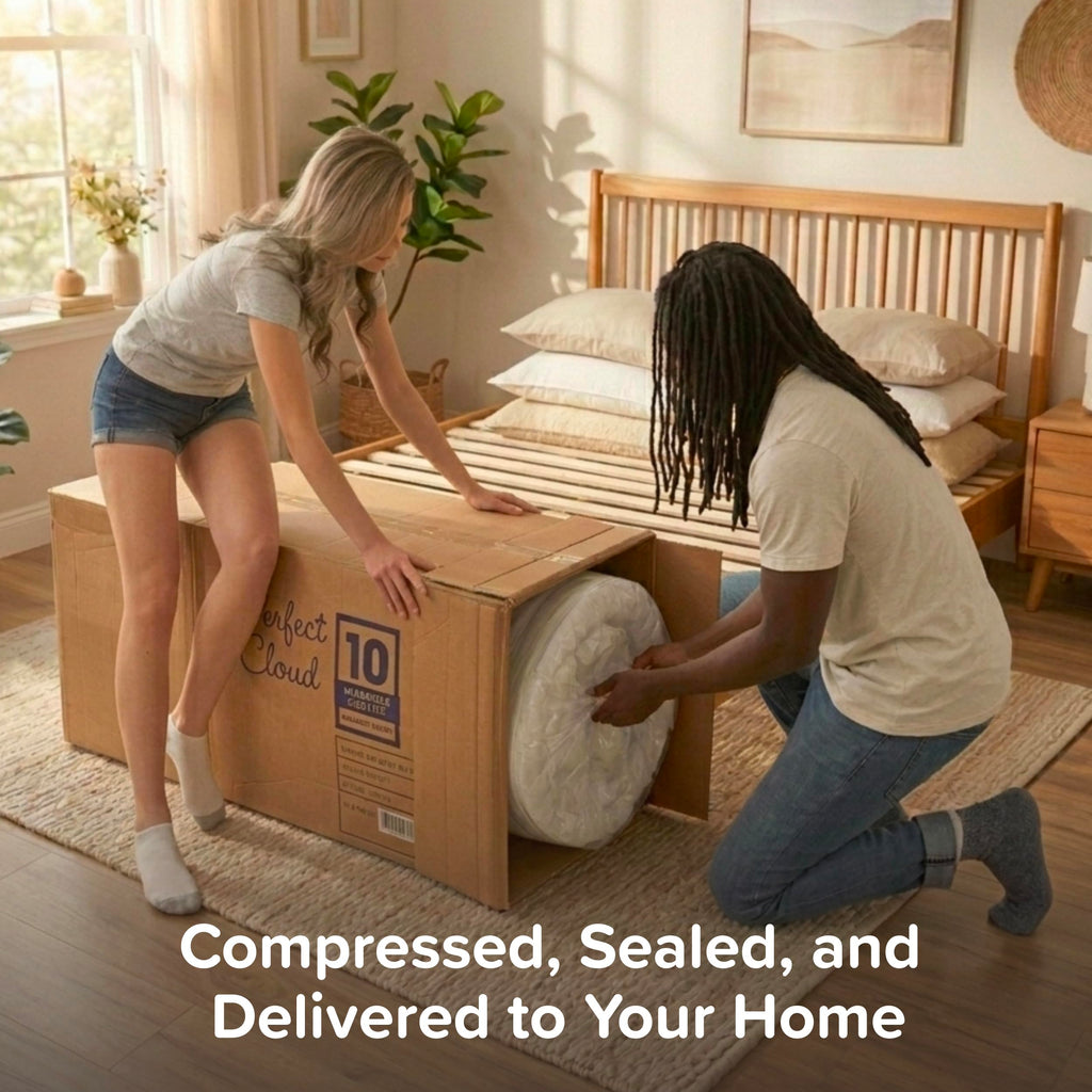 Perfect Cloud UltraPlush Full Mattress - 10 Inch Cooling Gel Memory Foam, Charcoal-Infused, Pressure Relief, Motion Isolation, Bed in a Box, Made in USA