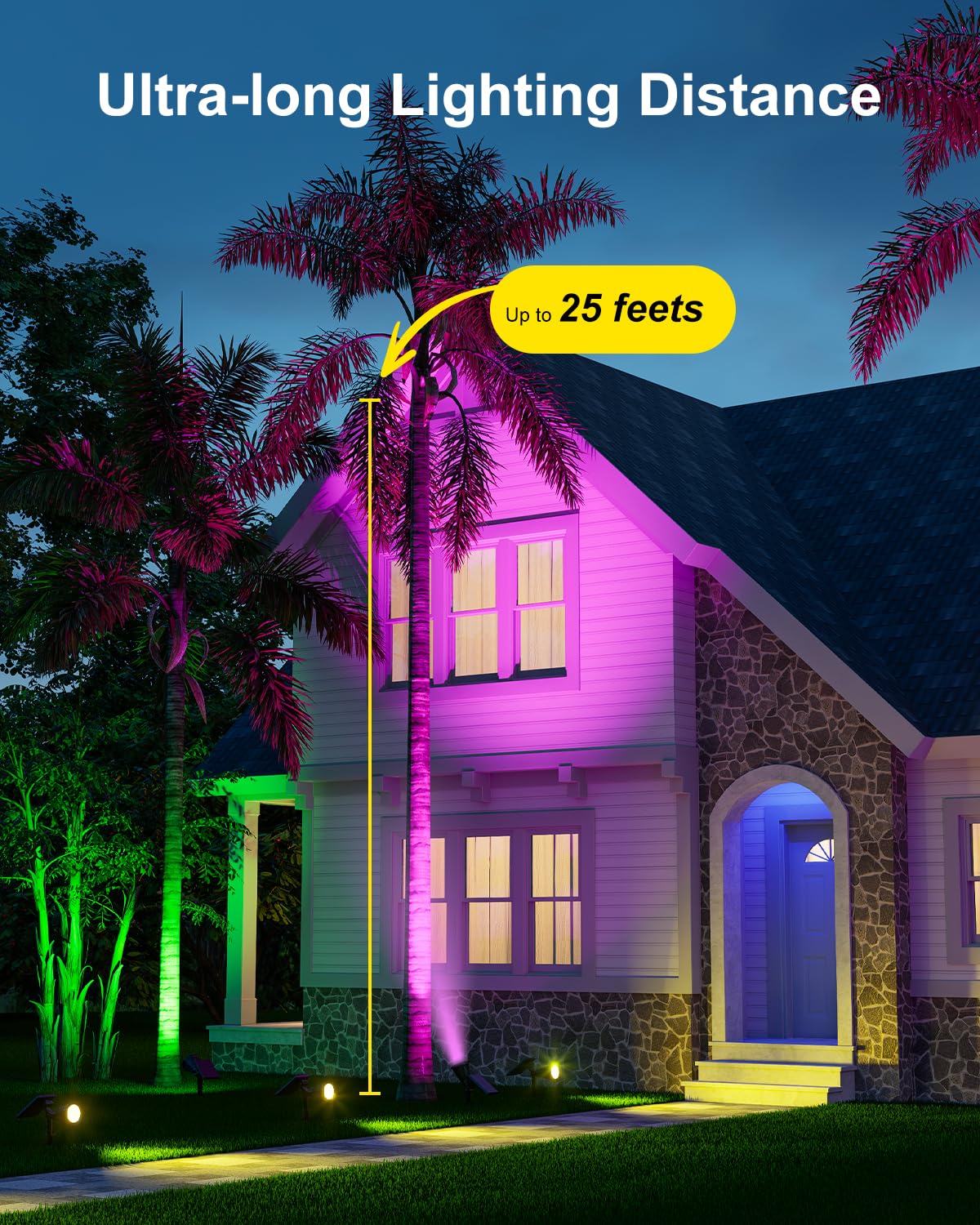 Solar Power Spot Lights Outdoor Waterproof for Christmas Decorations, Flag, Tree, Wreath, Santa Claus, Snowman, Bright LED Landscape Lamp Uplights for Outside Garden, Yard, Patio, Sidewalk,Warm White