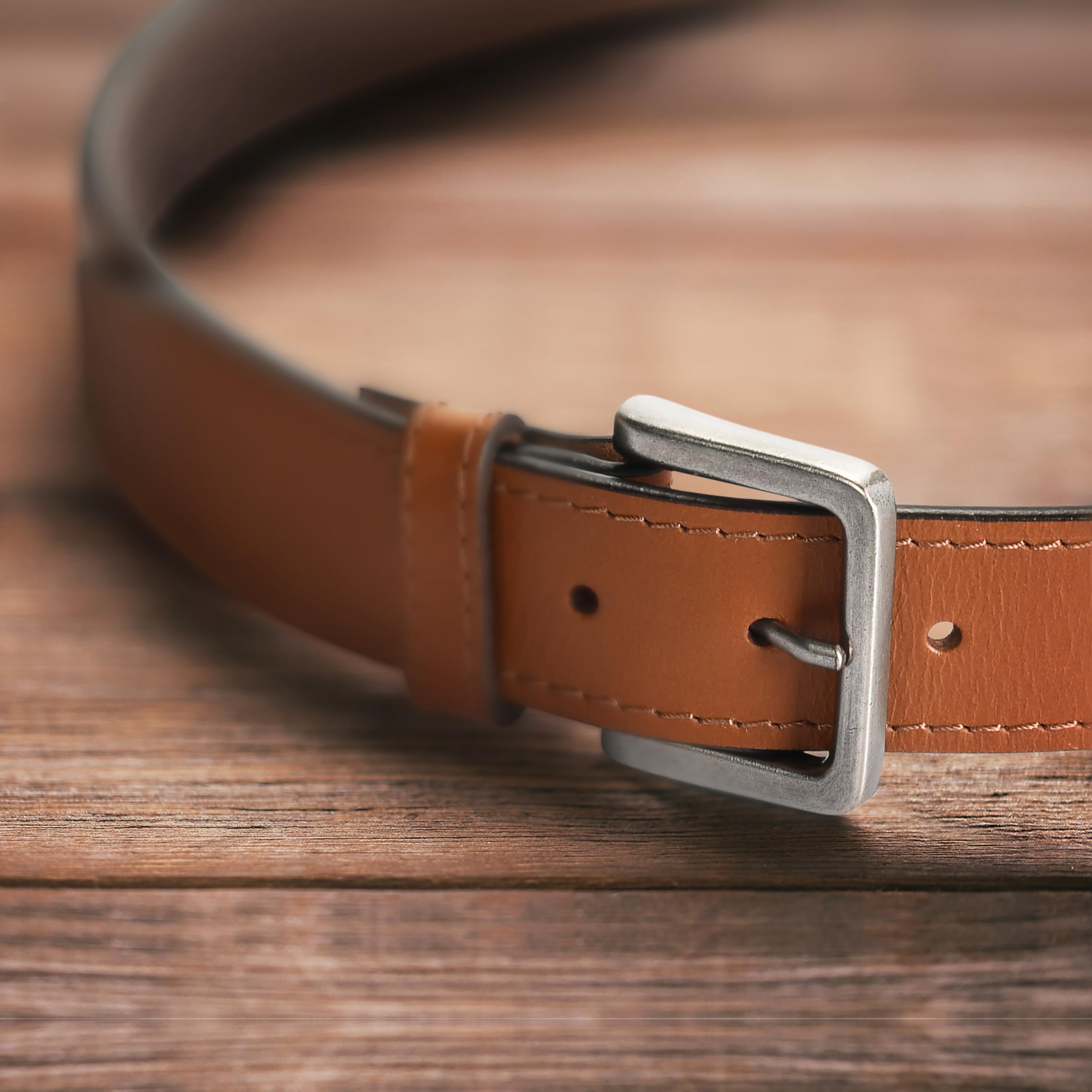 Wrangler Men’s Leather Belt, Country Casual Every Day Belt for Jeans