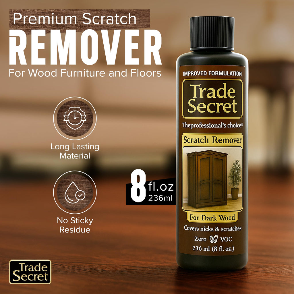 Trade Secret Scratch Concealer for Dark Wood Furniture & Floors – Dark Brown Shade Stain Covers Nicks, Scuffs, Dog & Cat Scratches, Minor Defects – Real Wood Only