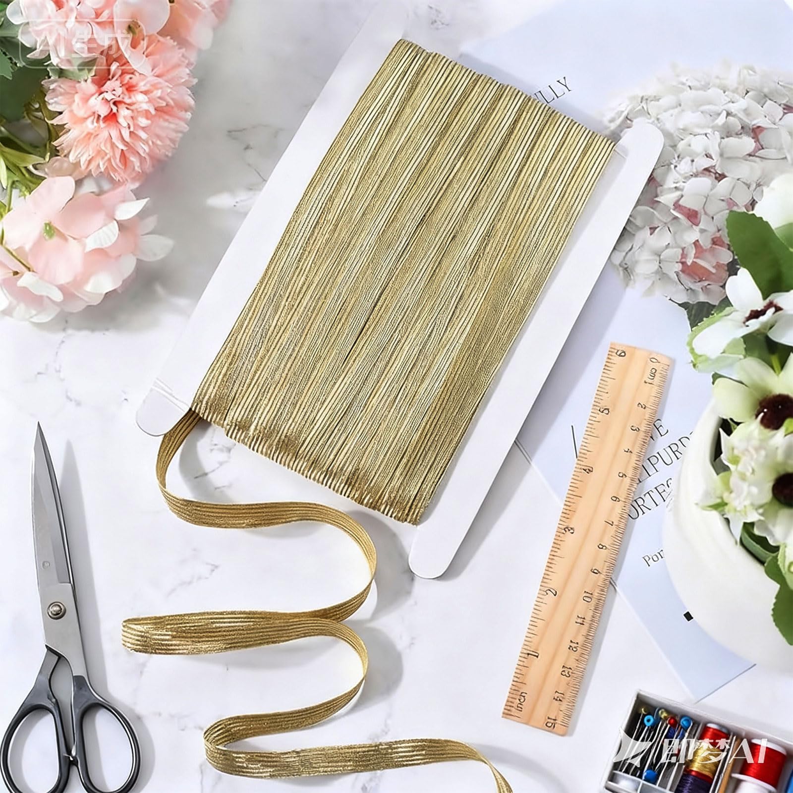 Shappy Elastic for Sewing Knit Elastic Band 1/2 Inch x 11 Yards (Beige)