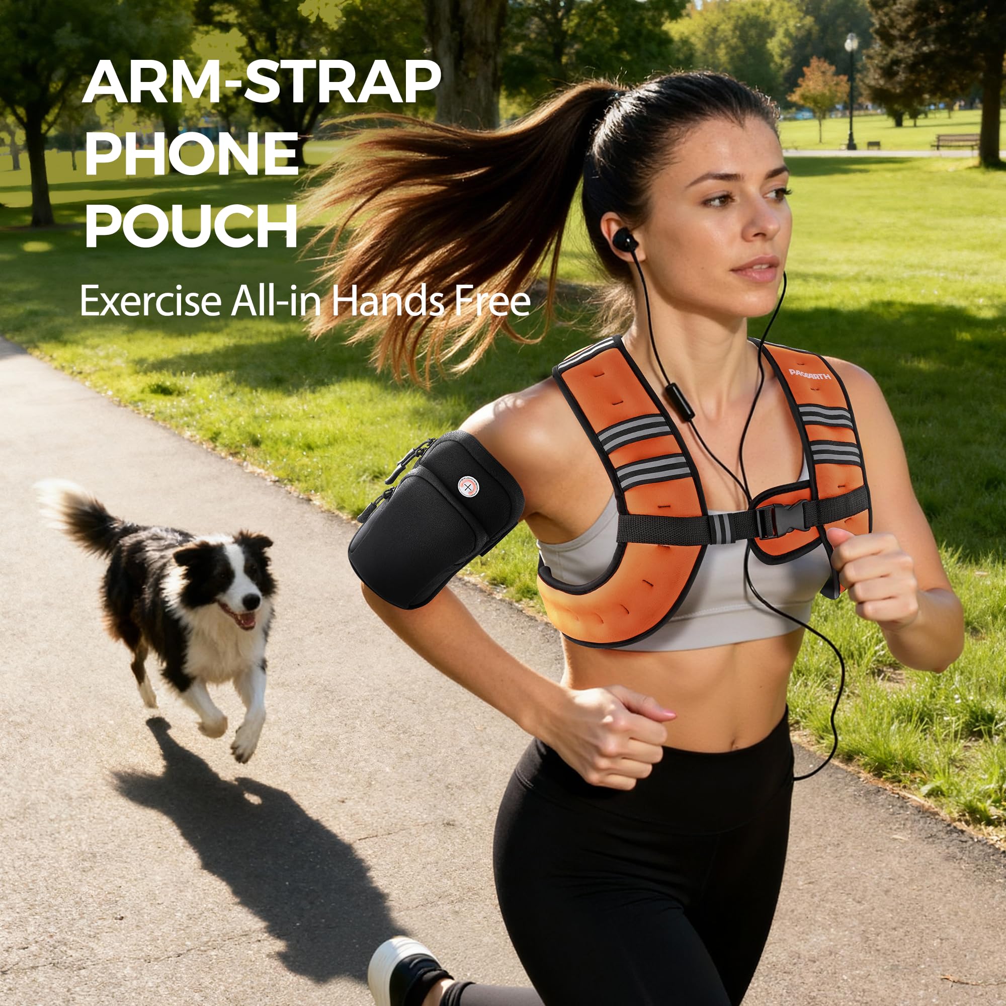 PACEARTH Weighted Vest,6lb/8lb/10lb/12lb/16lb/20lb/25lb/30lb Weight Vest with Reflective Stripe, Body Weight Vests for Women, Men, Weight Loss Workout, Strength Training, Running, Walking, Jogging