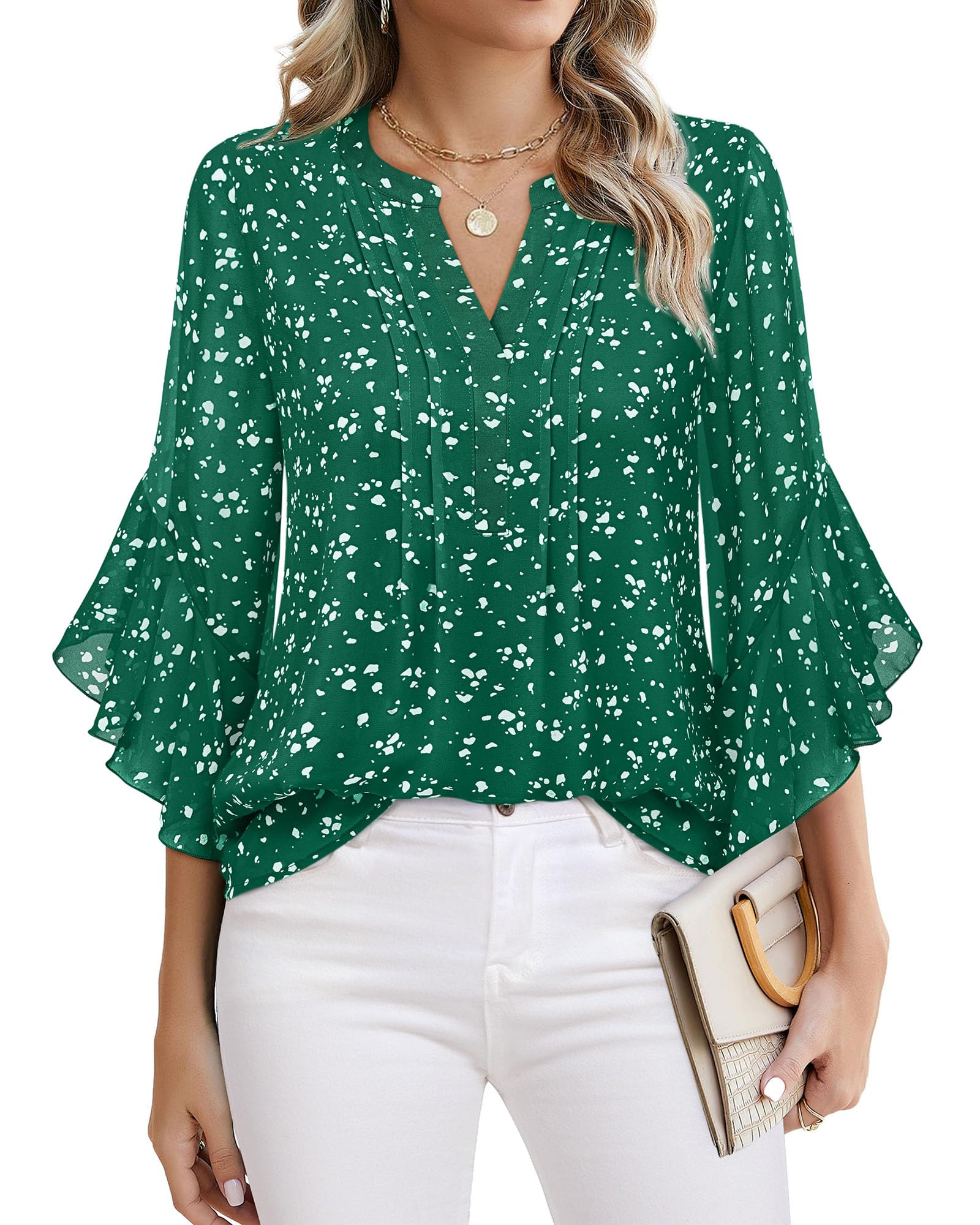Timeson Women's 3/4 Sleeve Top | Dressy, Casual