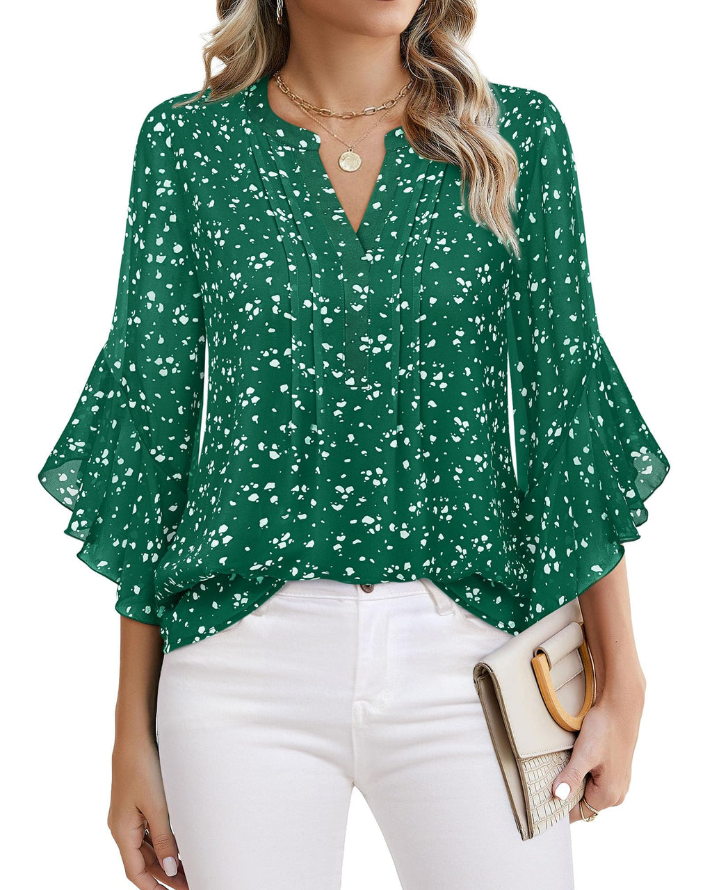 Timeson Women's 3/4 Sleeve Top | Dressy, Casual