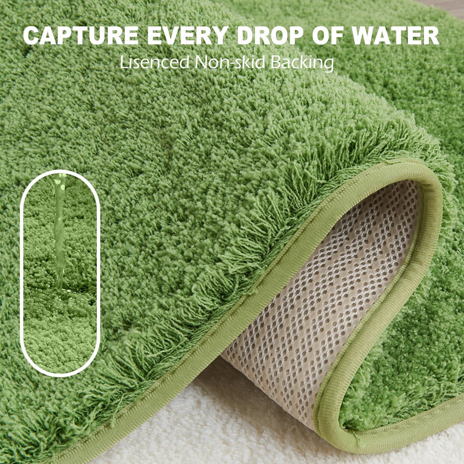 CozeCube Circle Fleece Bath mats for Bathroom, Fluffy Absorbent, Melange Quick Dry Microfiber Bath Rugs, Non Slip Washable Shower Mat Gifts, Brown, 24" X 16"