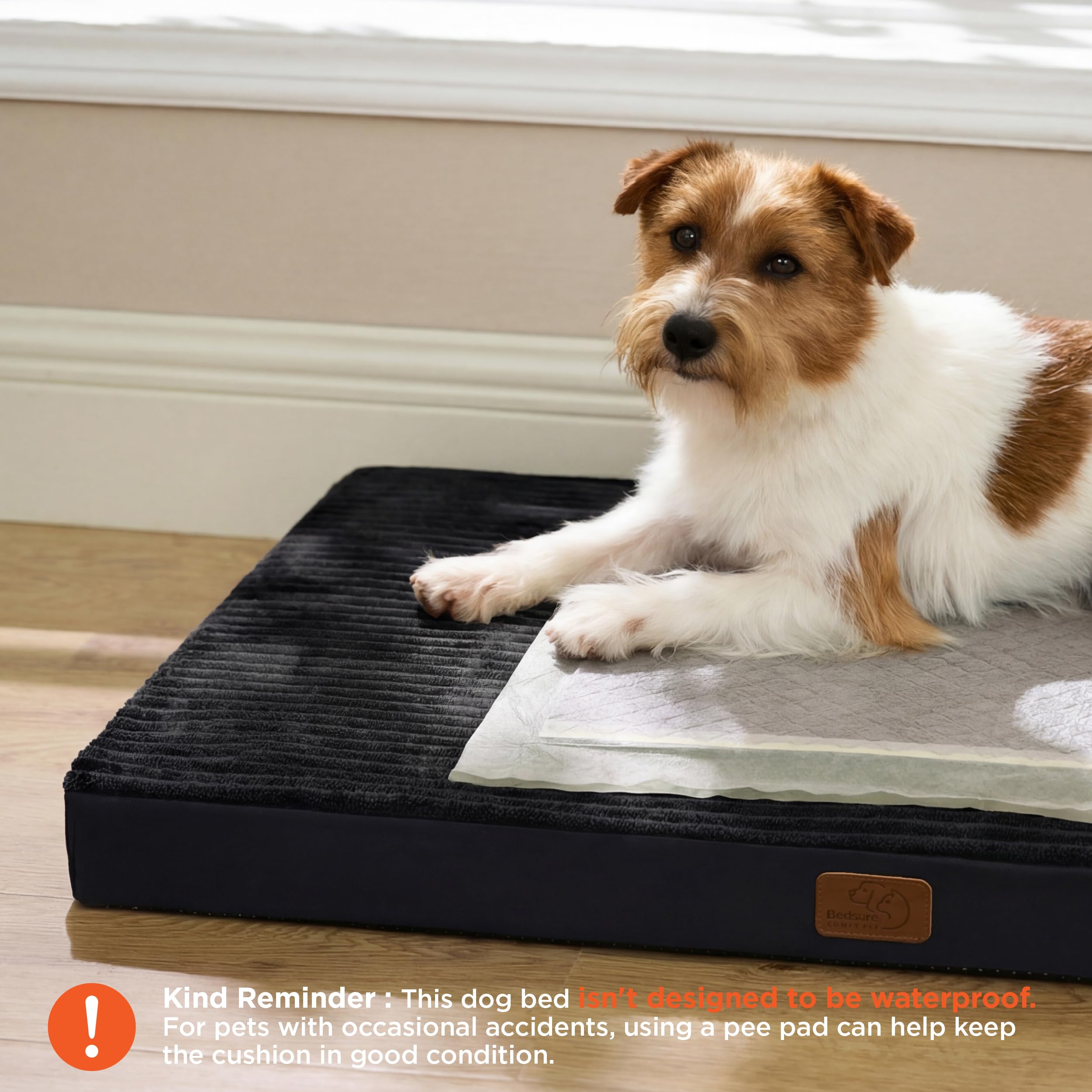 Bedsure ComfyFleece Dog Bed for Small Dogs - Orthopedic Pet Beds with Removable Washable Cover, NOT Waterproof Egg Crate Foam Puppy Mat, Suitable for Pet Up to 20 lbs, 23"x17"x2.8", NOT for Chewers