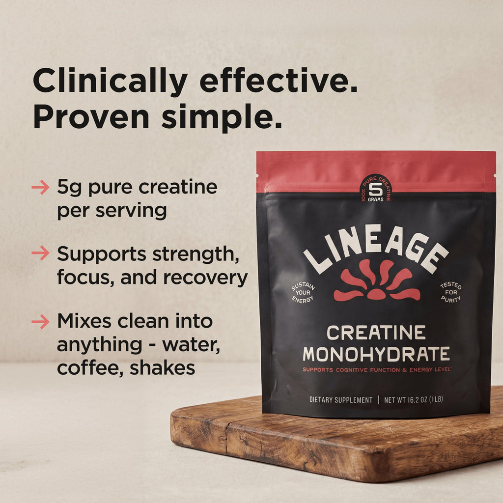 Lineage Provisions Micronized Creatine Monohydrate with Sea Salt - Micronized Creatine Powder for Training & Performance – No Artificial Ingredients – 90 Servings