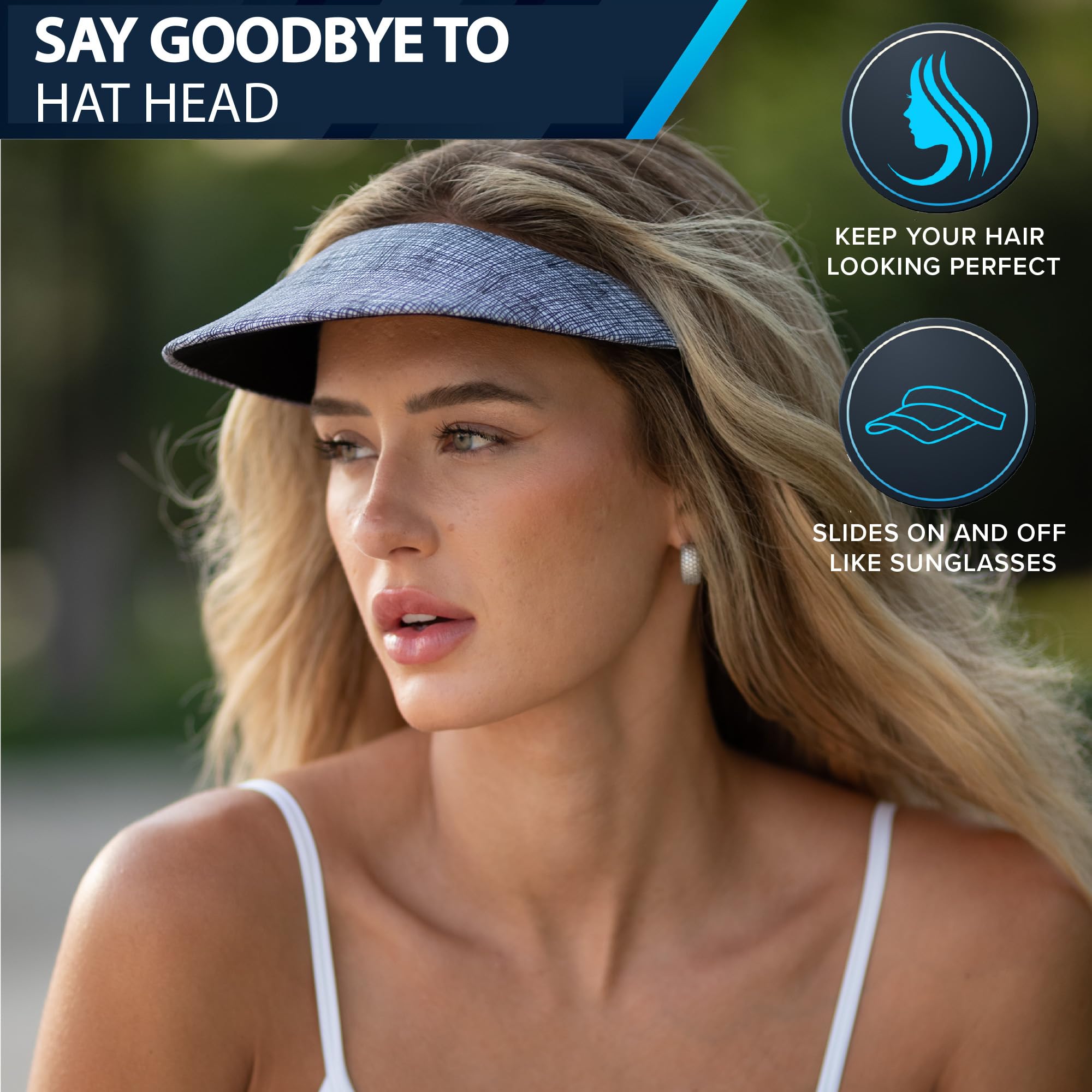 No Headache Sun Visor for Women | Stylish, Lightweight Golf & Tennis Hat | UV Protection for Outdoor Sports & Travel