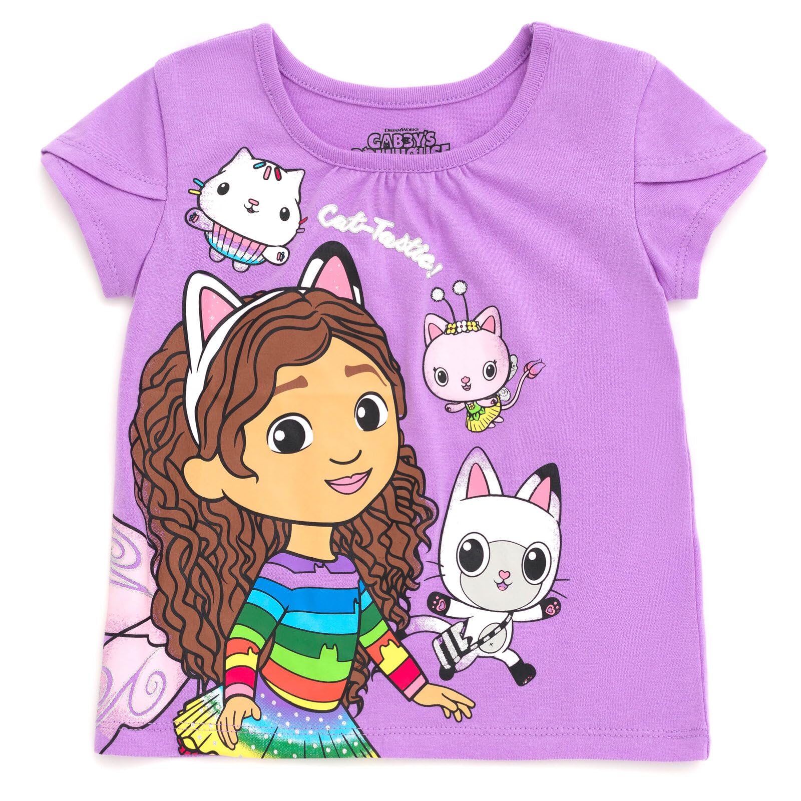 DREAMWORKS GABBY'S DOLLHOUSE Girls' T-Shirt and Tutu Skirt Set with Scrunchie Toddler to Big Kid