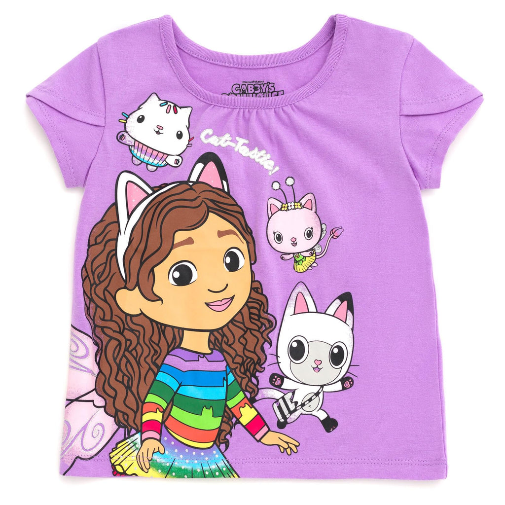 DREAMWORKS GABBY'S DOLLHOUSE Girls' T-Shirt and Tutu Skirt Set with Scrunchie Toddler to Big Kid