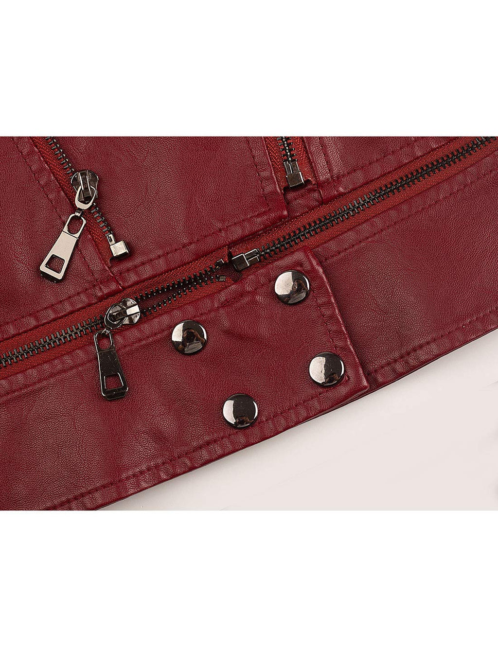 Tanming Women's Faux Leather Moto Biker Short Coat Jacket