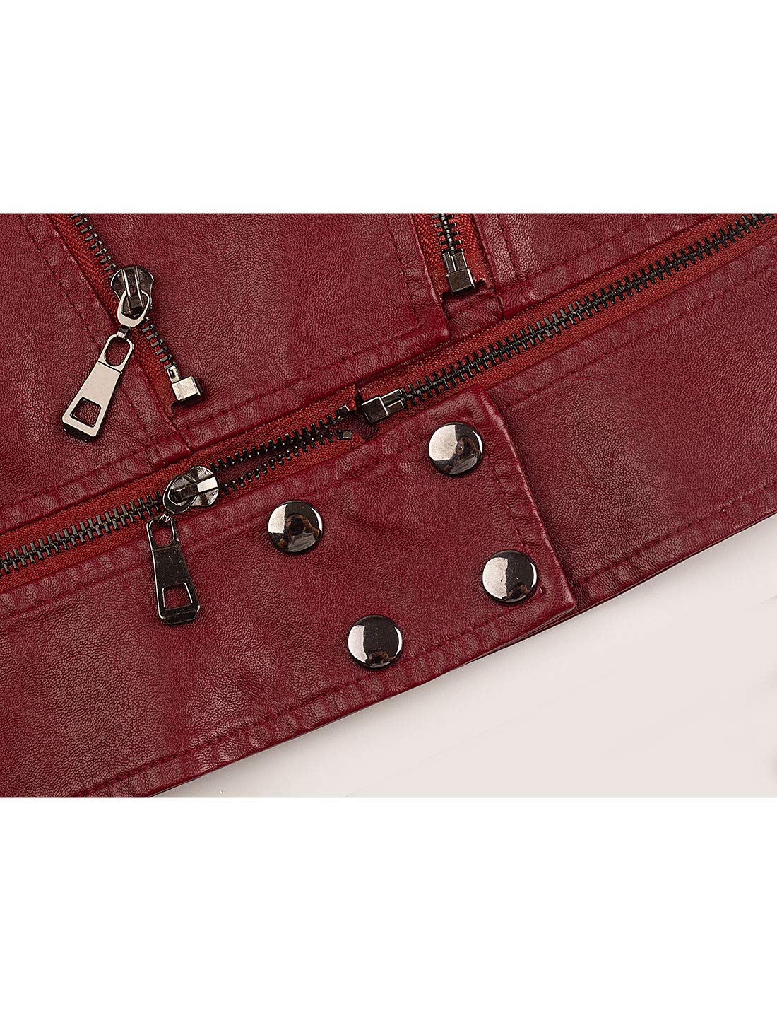 Tanming Women's Faux Leather Moto Biker Short Coat Jacket