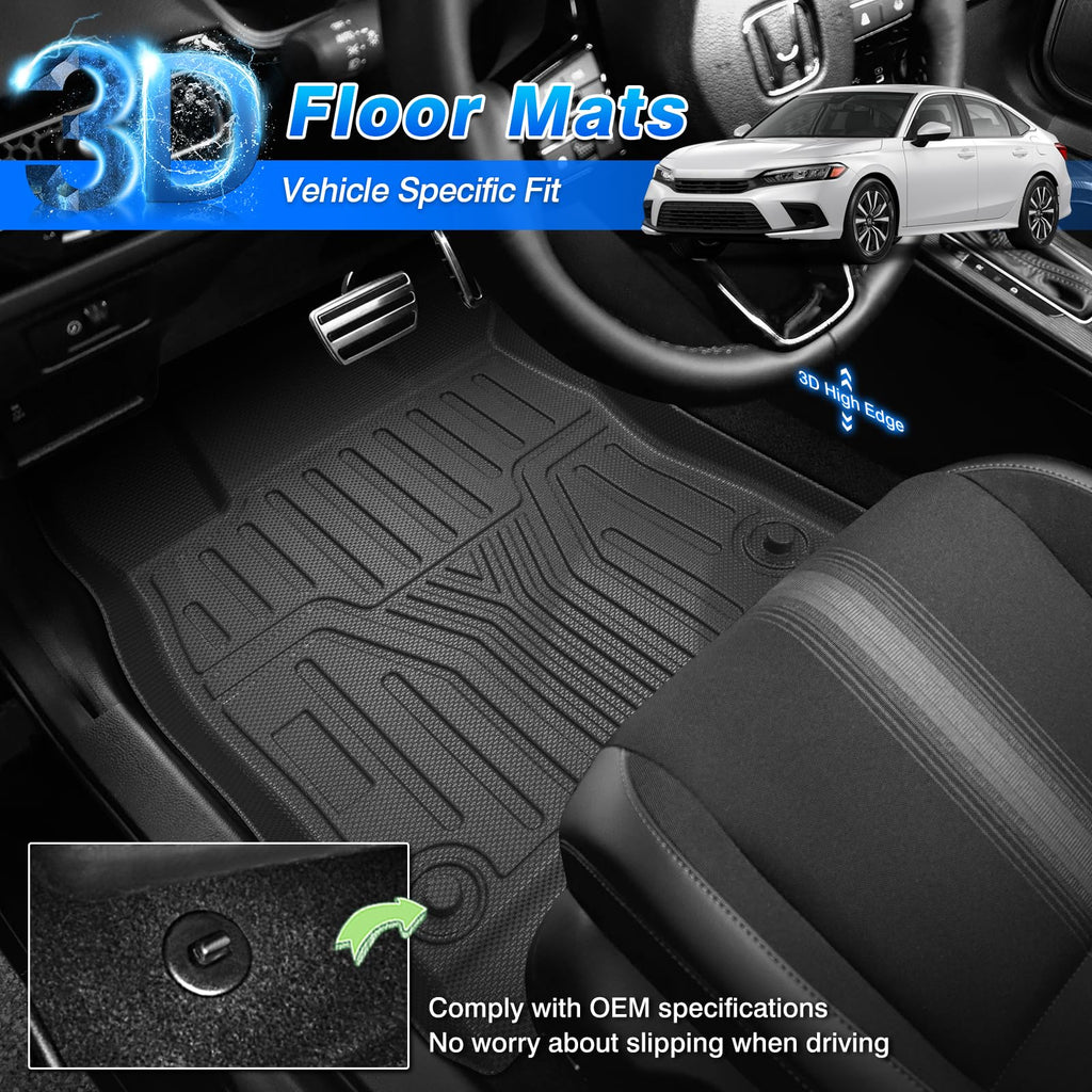 Cartist Floor Mats Compatible with Kia EV6 2022 2023 2024 2025 2026 Accessories All Weather Floor Liner Front & Rear 2 Rows Car Carpet Protection TPE Odorless