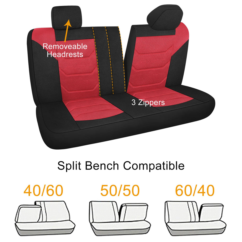 Pariiaotin 3D Air Mesh Car Seat Covers Front Sets Washable and Breathable Premium Cloth Automotive Vehicle Seat Covers for Cars Interior, Universal Fit for Most Cars, Sedan, Truck, SUV(Black)