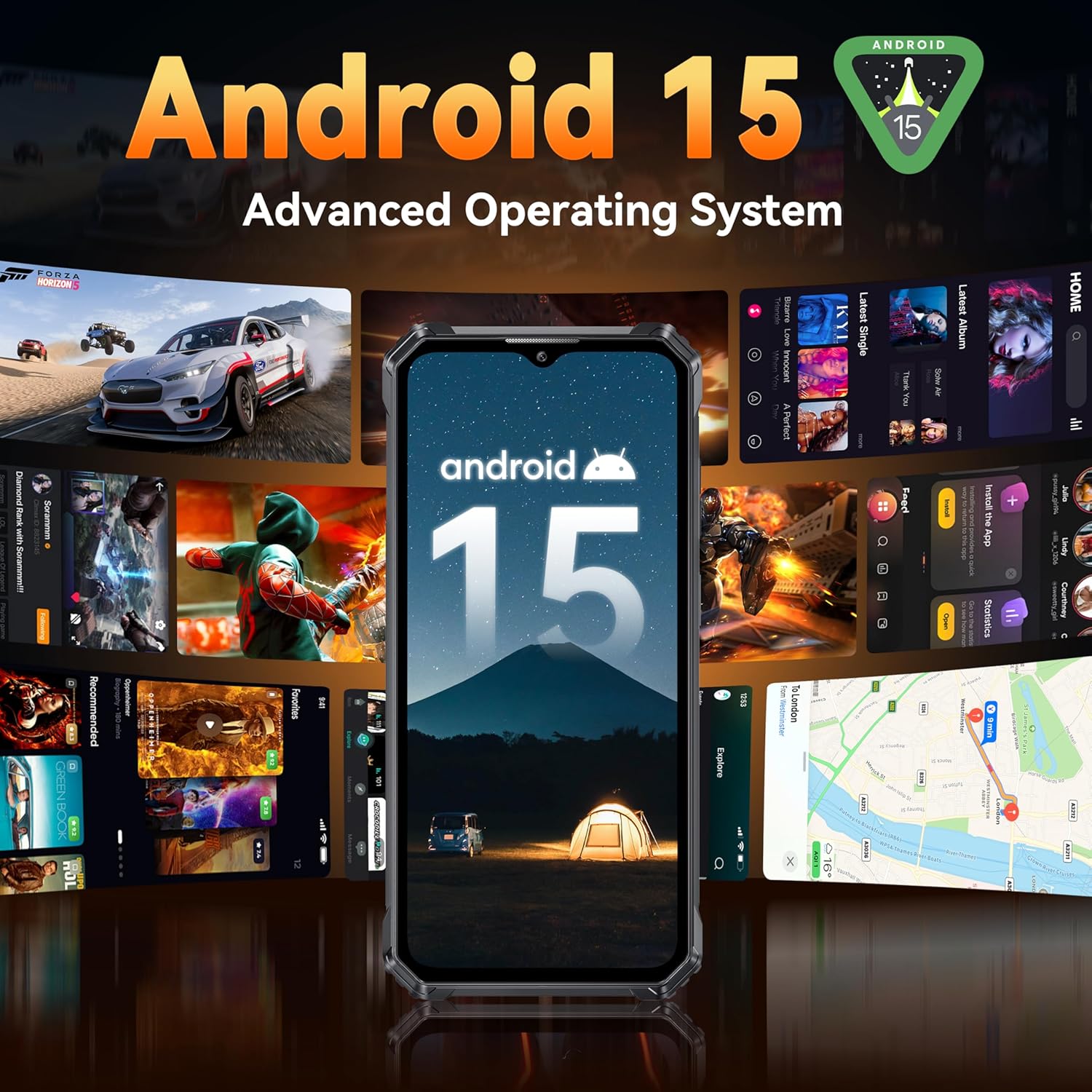 G1 Rugged Smartphone Unlocked - 24+256GB/1TB Android 15 Rugged Cellphones, 6.52” HD Display IP68/IP69K 10600mAh Battery 48MP Rear Camera Waterproof Phone, Fingerprint/Dual Sim/NFC 2025