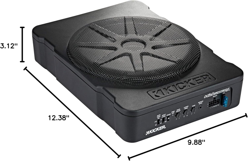 KICKER 46HS10 Hideaway Compact Powered Subwoofer, 10-Inch