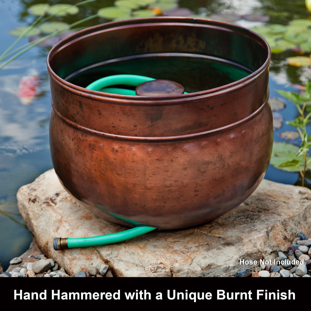 Liberty Garden Products Garden 1901 Rustic Garden Hose Pot, Holds 100-Feet of 5/8-Inch, Bronze