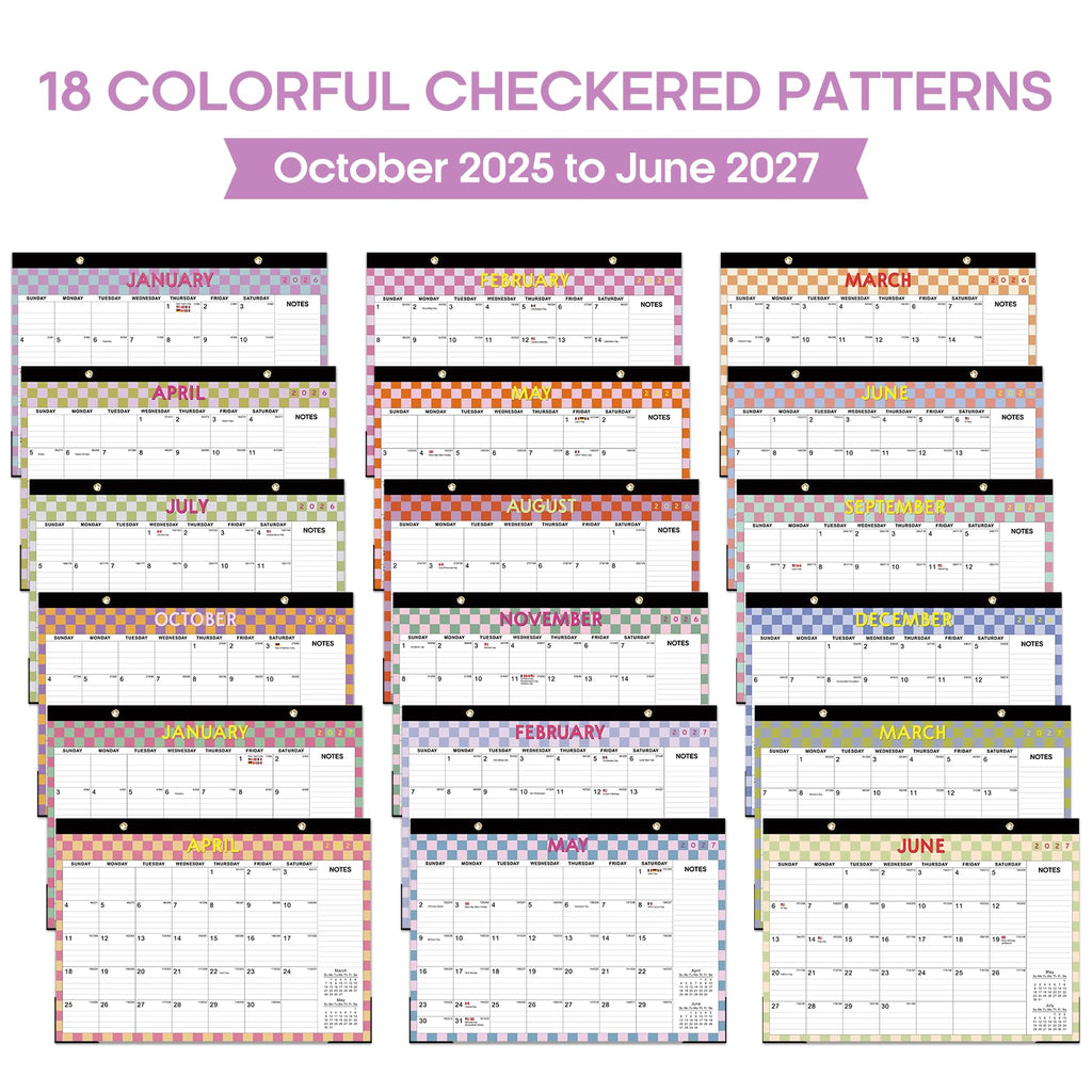 Desk Calendar 2026-2027, 21-Month Calendar Runs Until June 2027, Large 17" x 12" Monthly Desktop & Wall Calendar for Home & Office - Floral