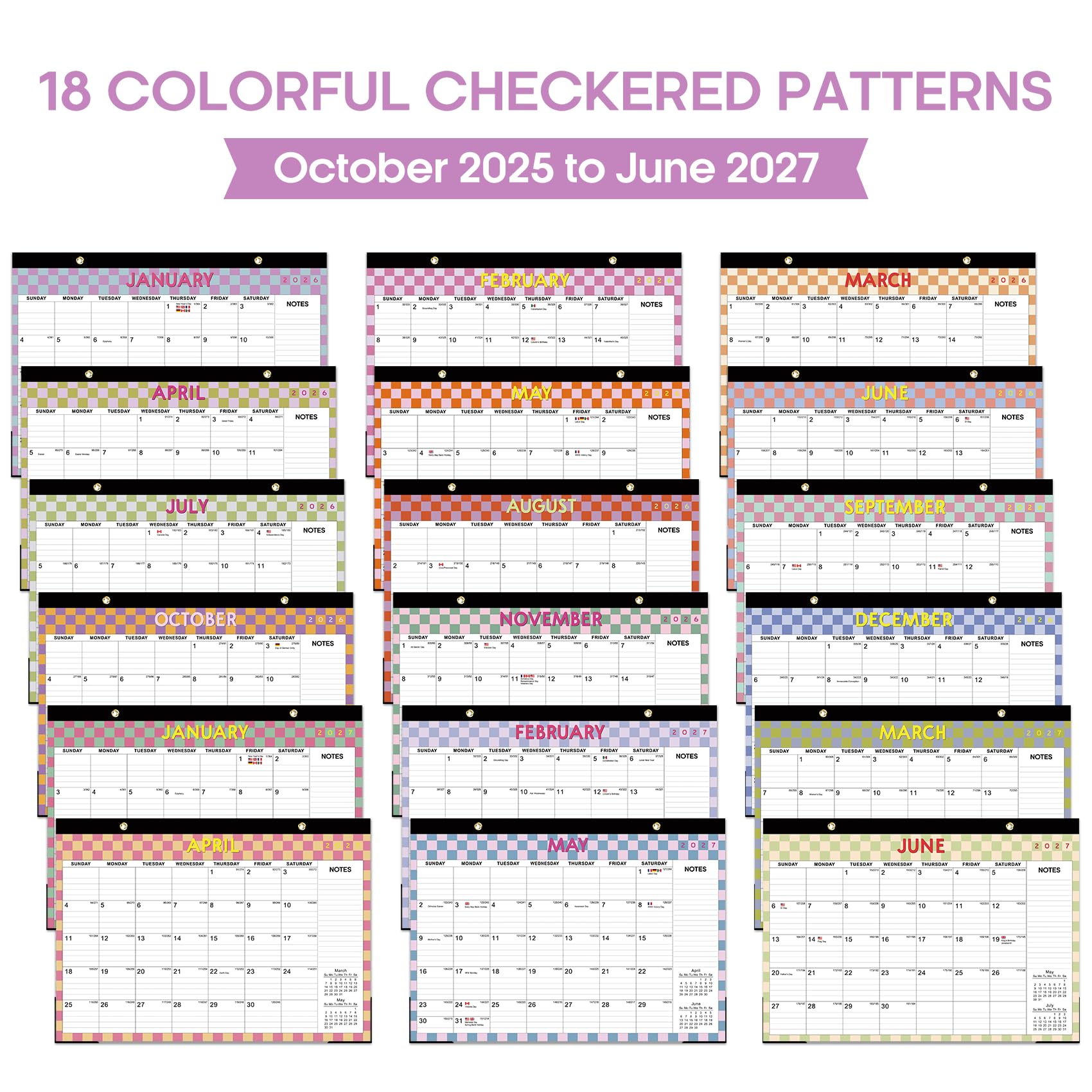 Desk Calendar 2026-2027, 21-Month Calendar Runs Until June 2027, Large 17" x 12" Monthly Desktop & Wall Calendar for Home & Office - Floral