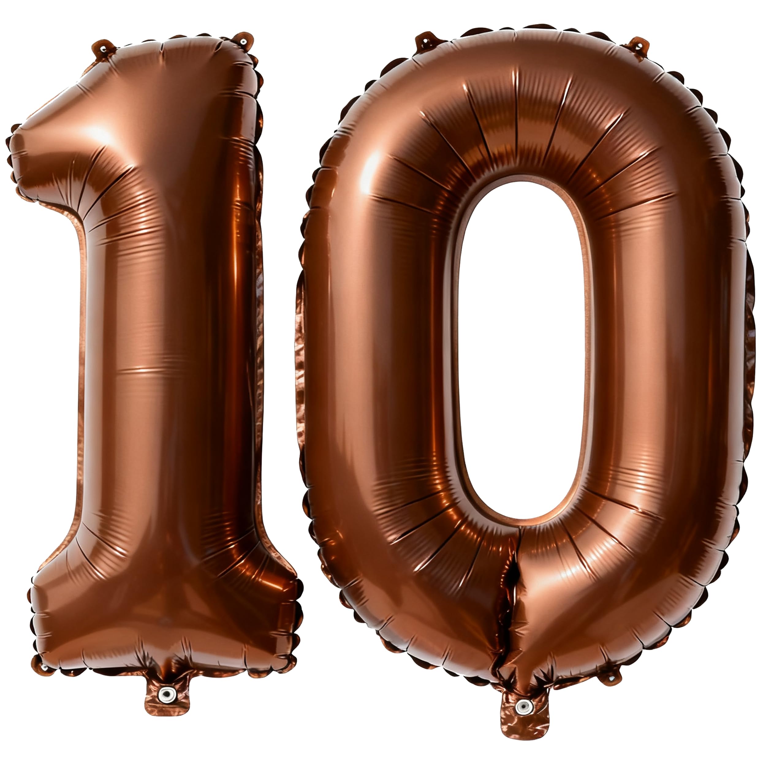 Brown Number 10 Balloons 40 Inch Giant Brown 10 Foil Mylar Balloons for 10th Birthday Anniversary Events Party Decorations