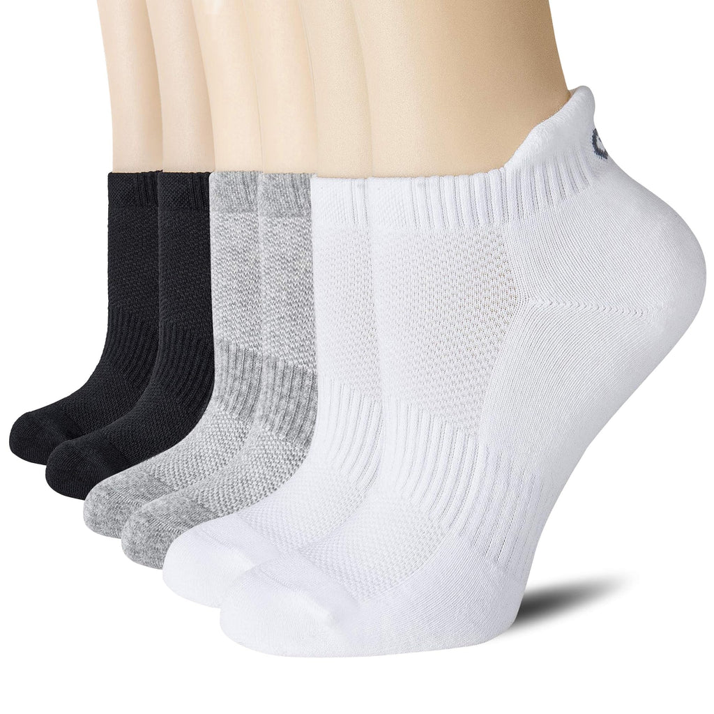 CS CELERSPORT 6 Pairs Ankle Athletic Running Socks Low Cut Sports Tab Socks for Men and Women