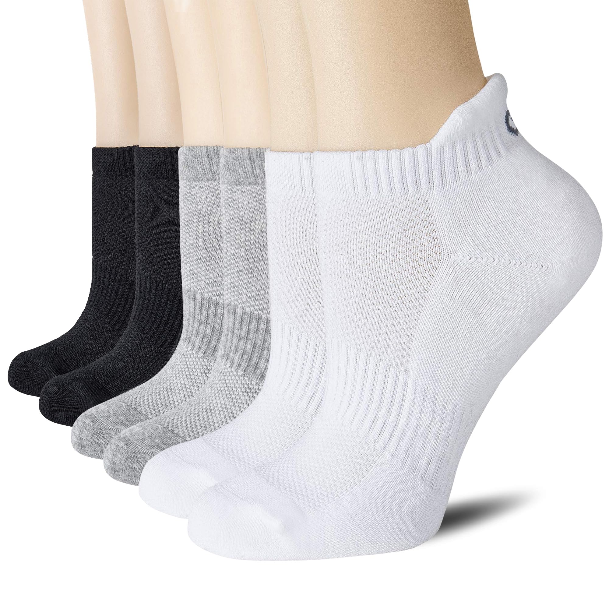 CS CELERSPORT 6 Pairs Ankle Athletic Running Socks Low Cut Sports Tab Socks for Men and Women