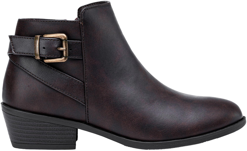 Vepose Women's Short Ankle Boots Low Heel, Western Cutout Perforated Booties