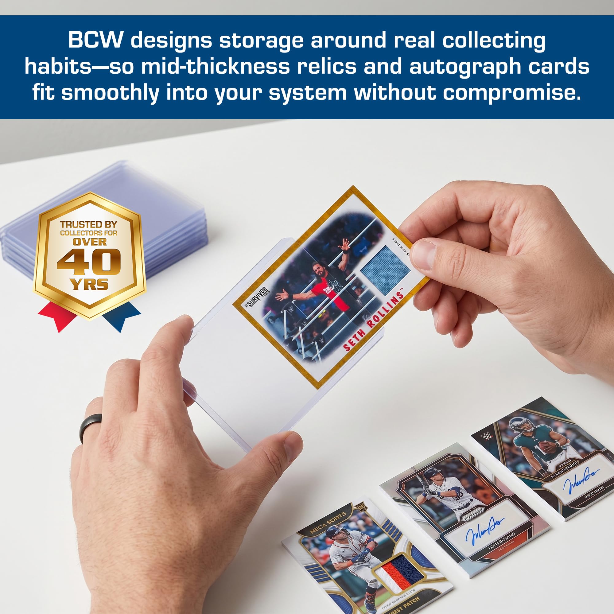 BCW 108 PT. Thick Card Topload Holder - Pack of 1 | Durable Rigid PVC Toploader | Toploaders for Memorabilia, Jersey, Patch, and Relic Cards